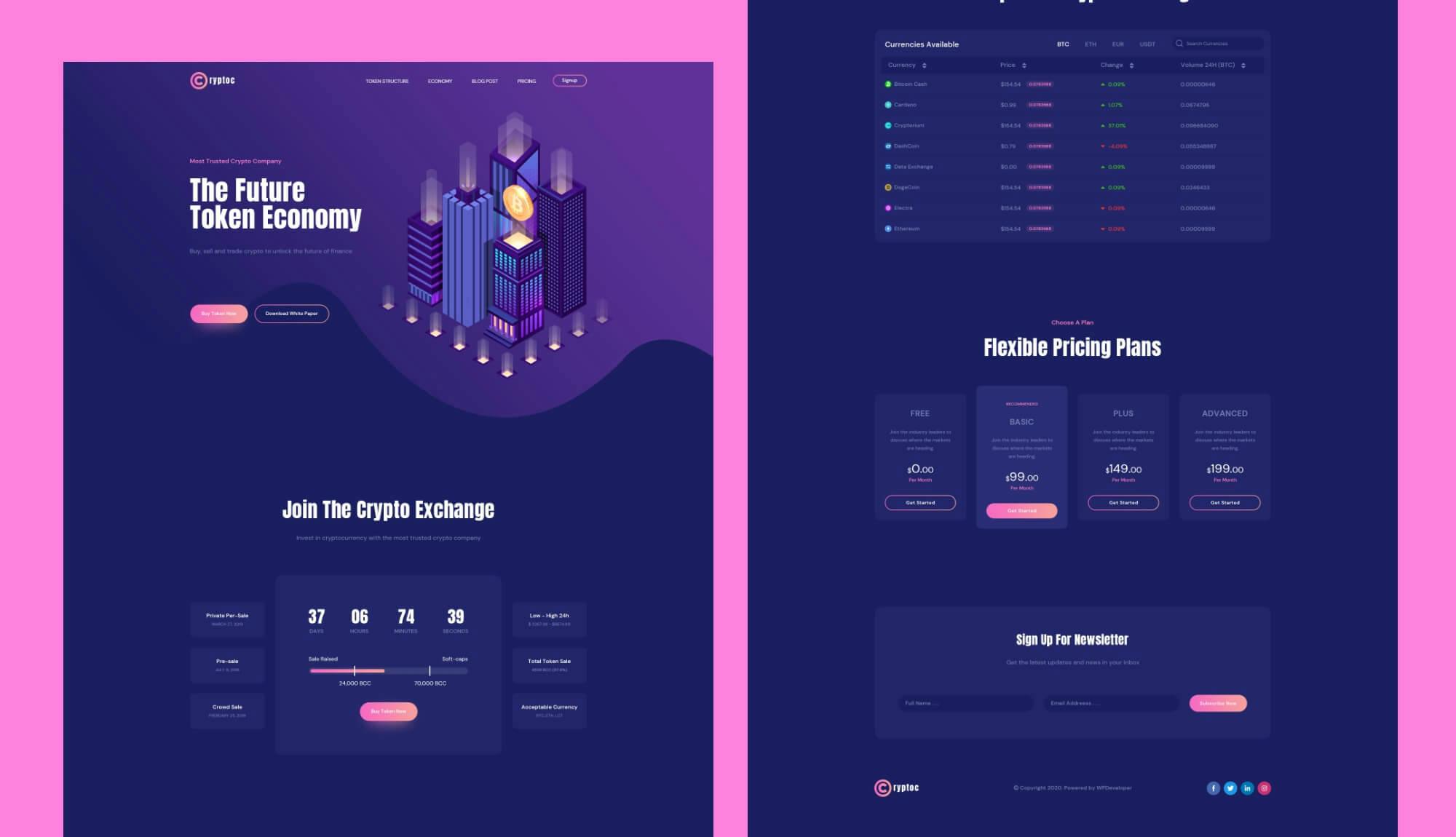 CryptoCurrency Landing Page Banner