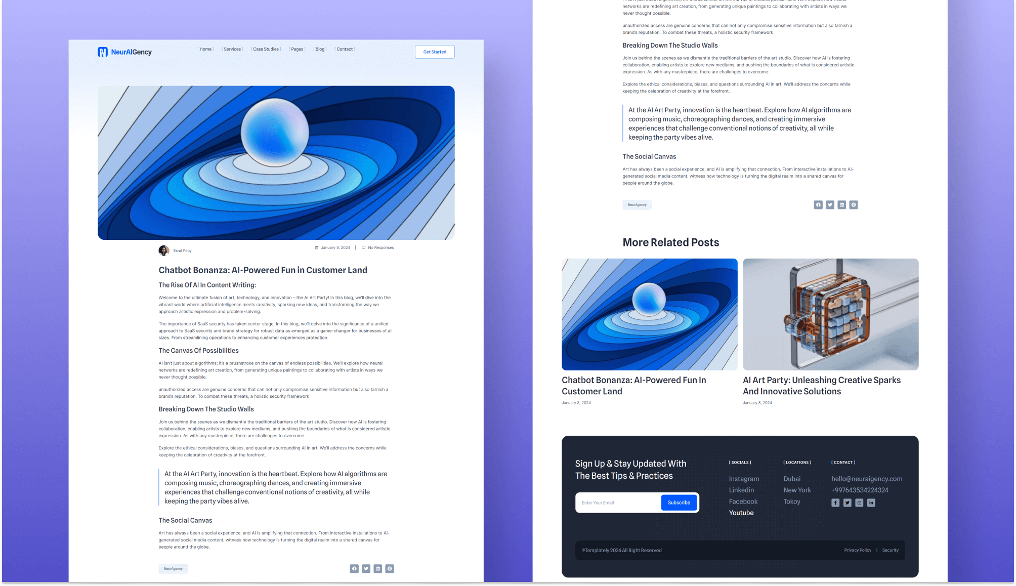 NeurAIGency Blog Details Page By Templately