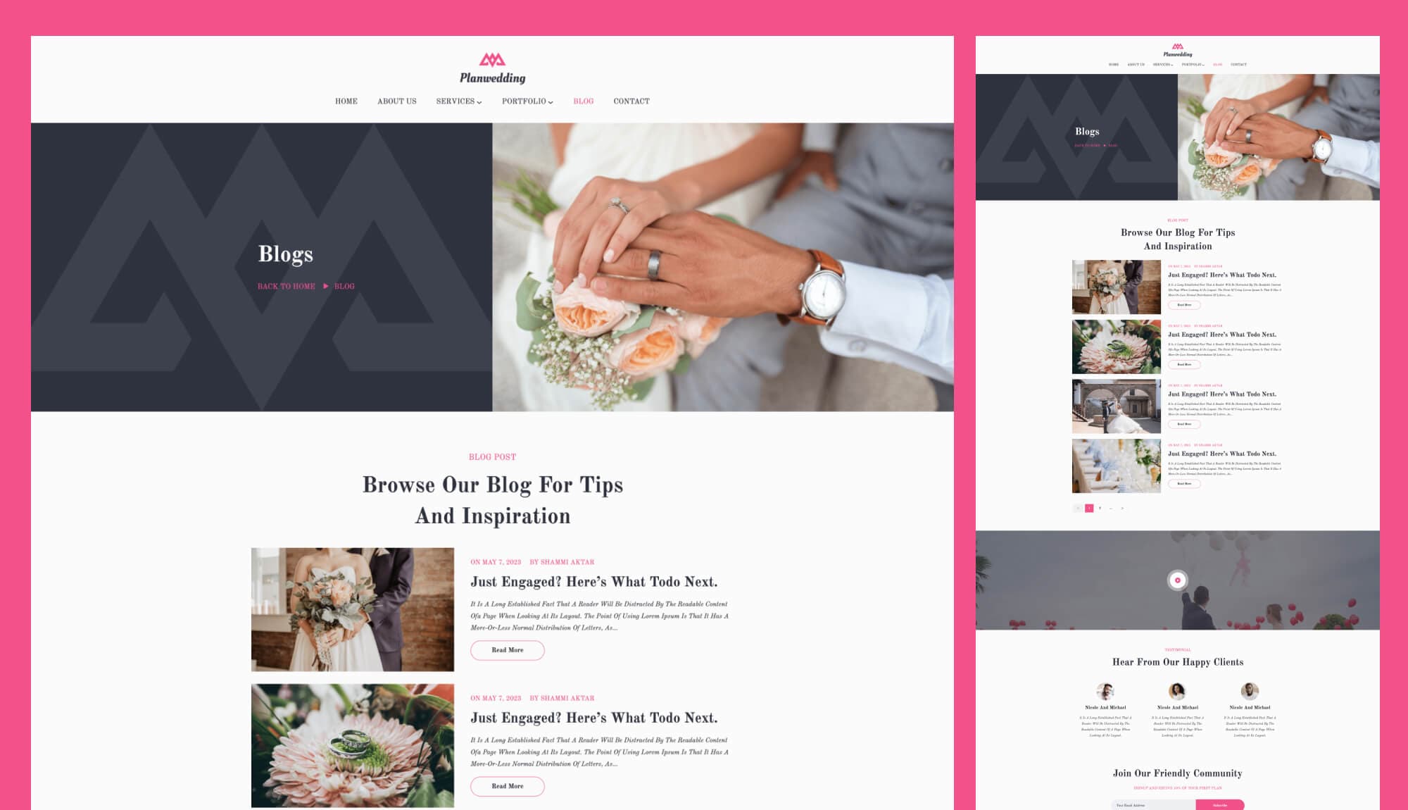 Planwedding Blog Page For Gutenberg Banner