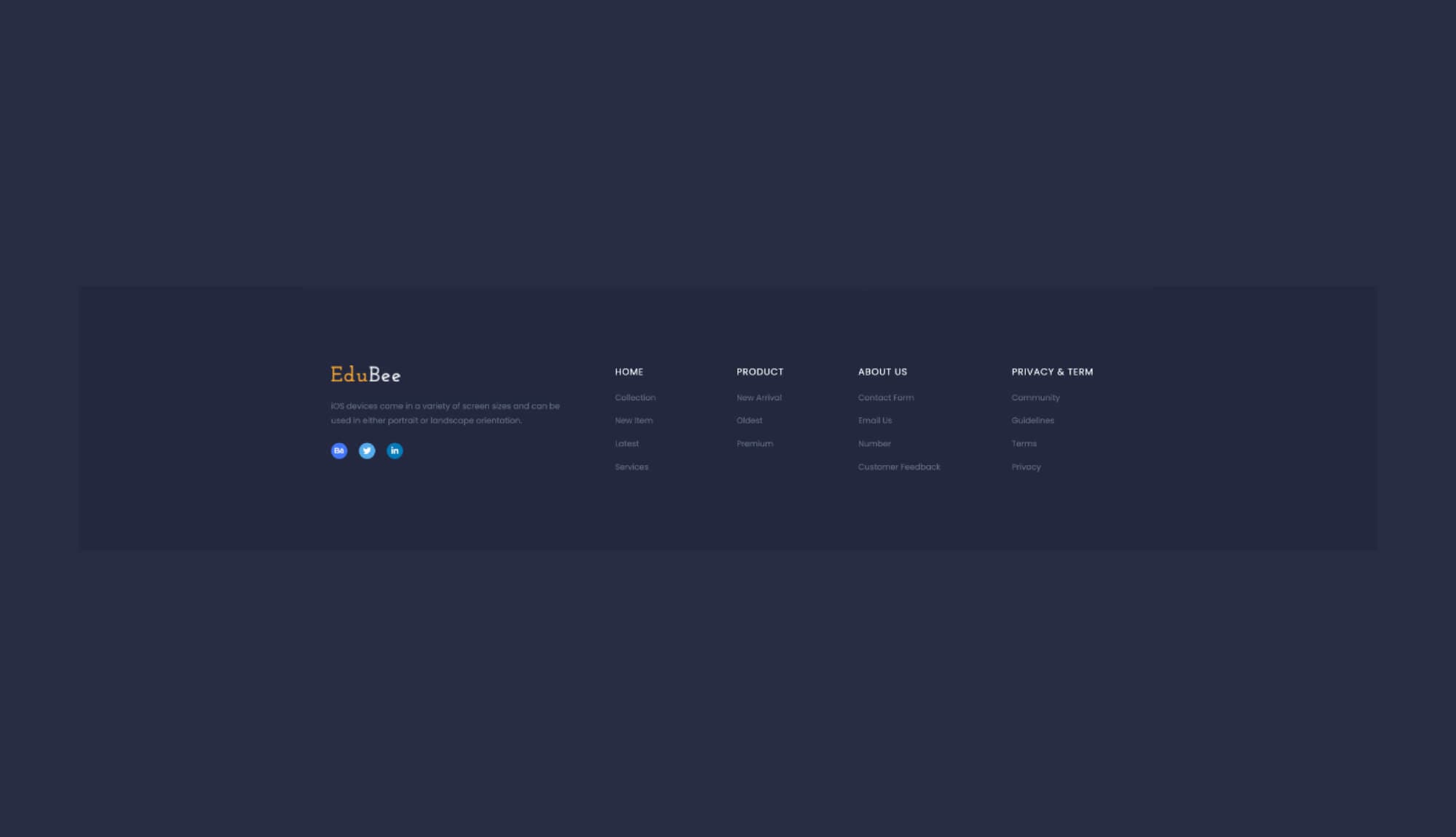 EduBee Footer Section For Gutenberg Banner