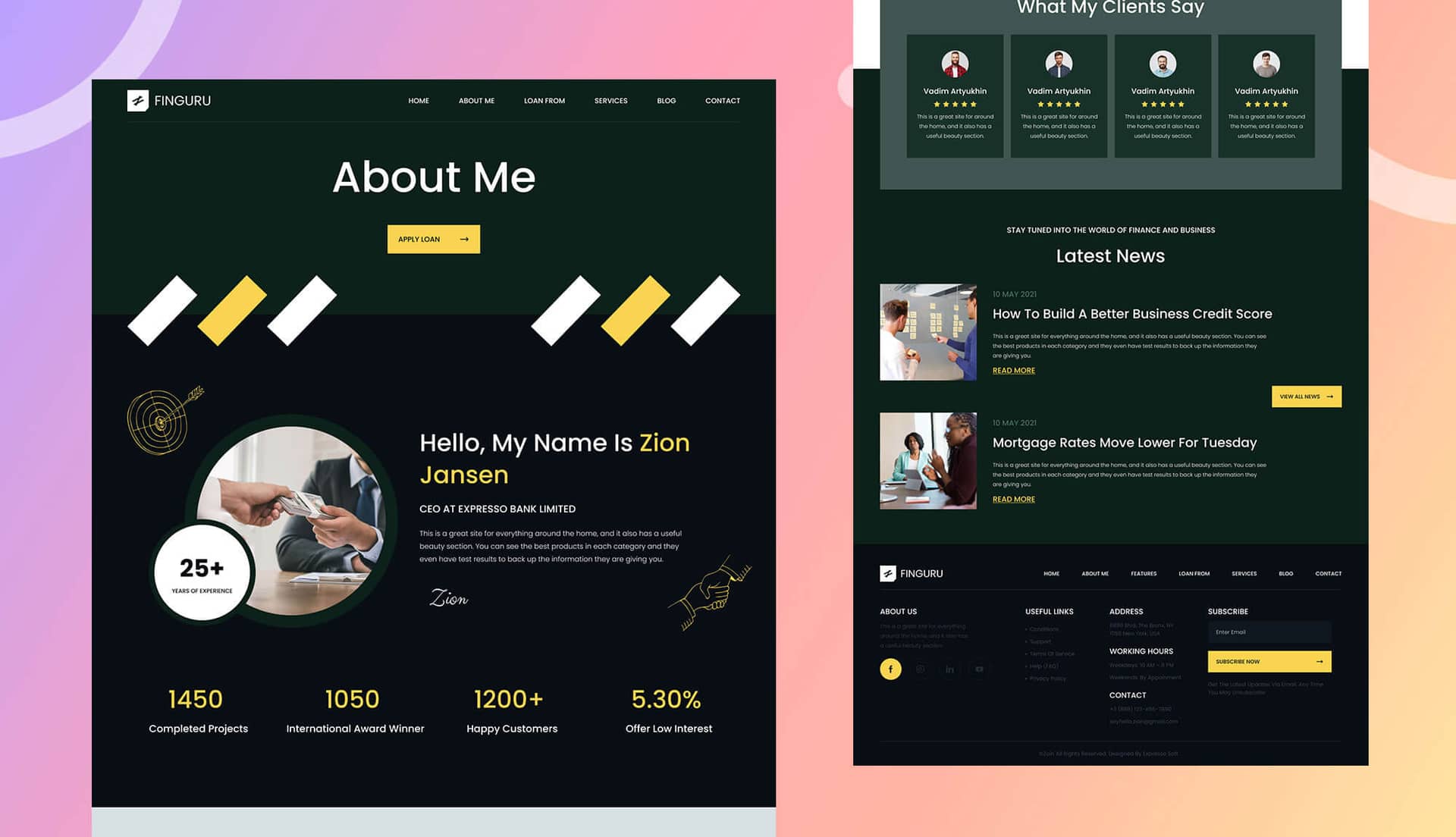 FinGuru About Page By Templately