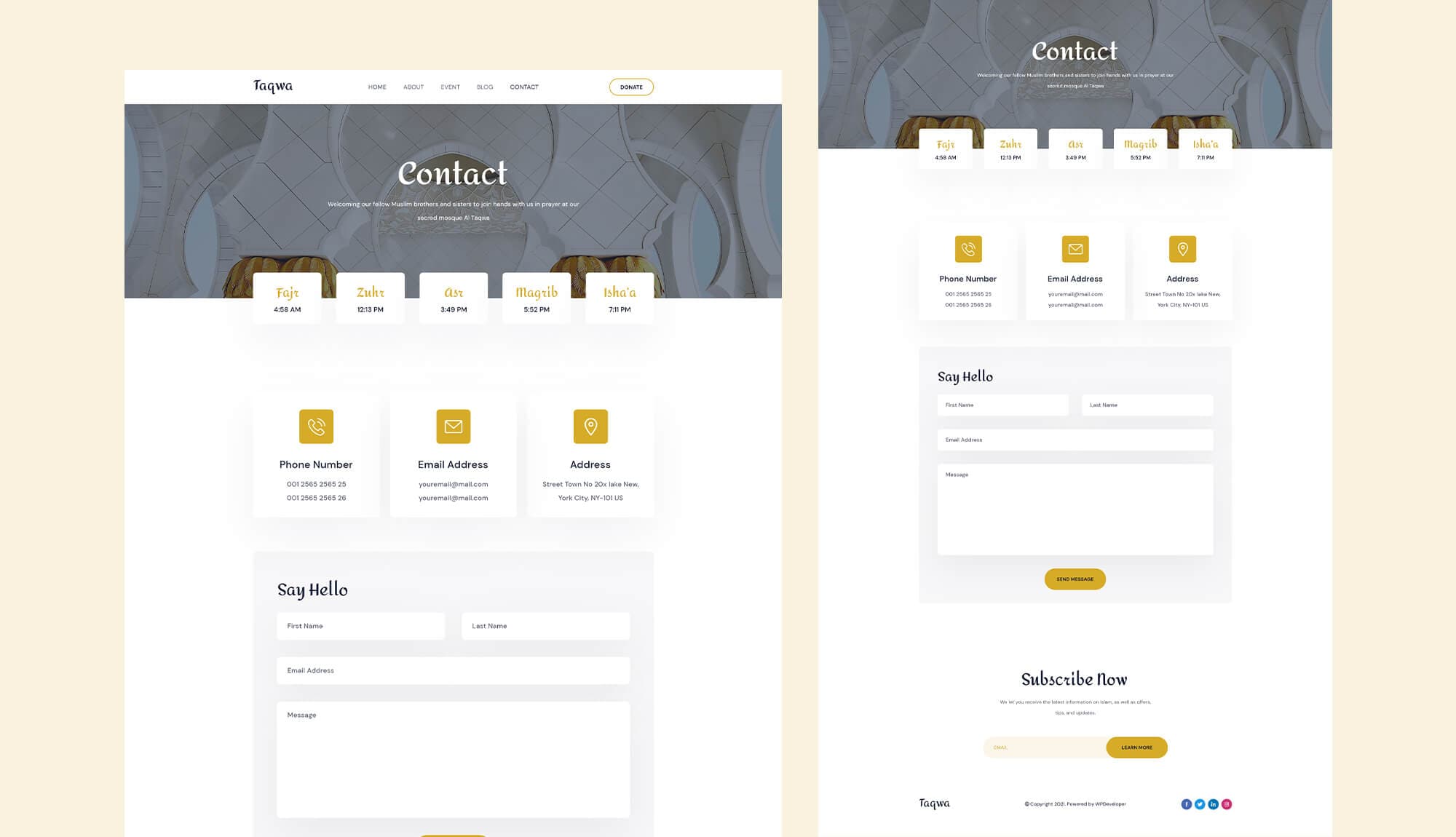 Taqwa Contact Page Banner