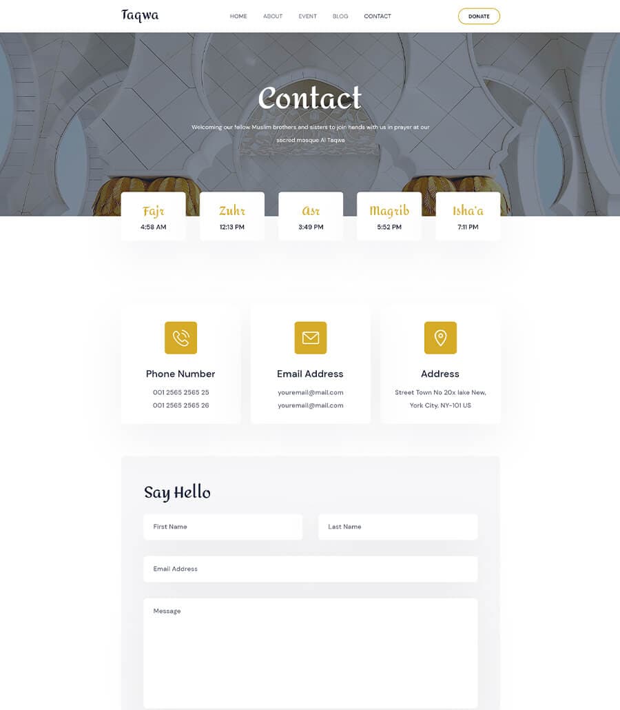 Taqwa Contact Page thumbnail