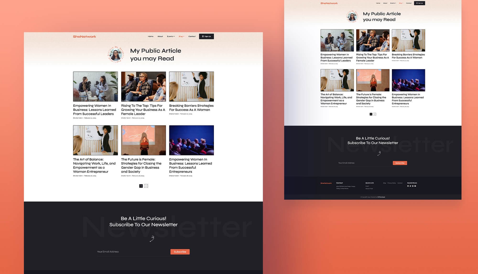 SheNetwork Blog Page Banner