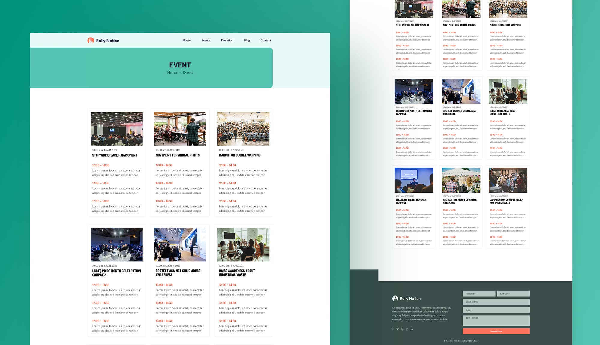 Rally Nation Events Page For Gutenberg By Templately