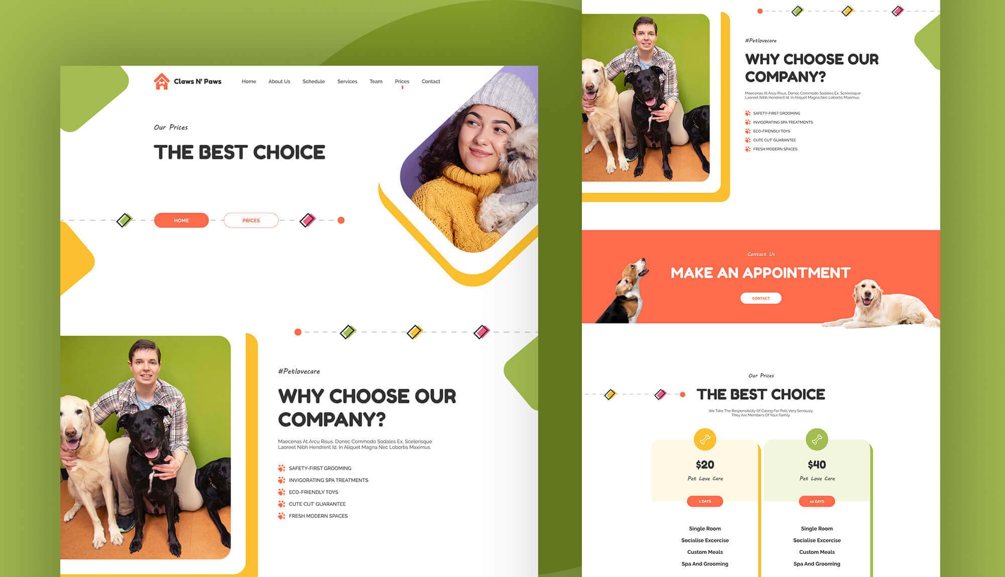 Claws & Paws Prices Page Banner