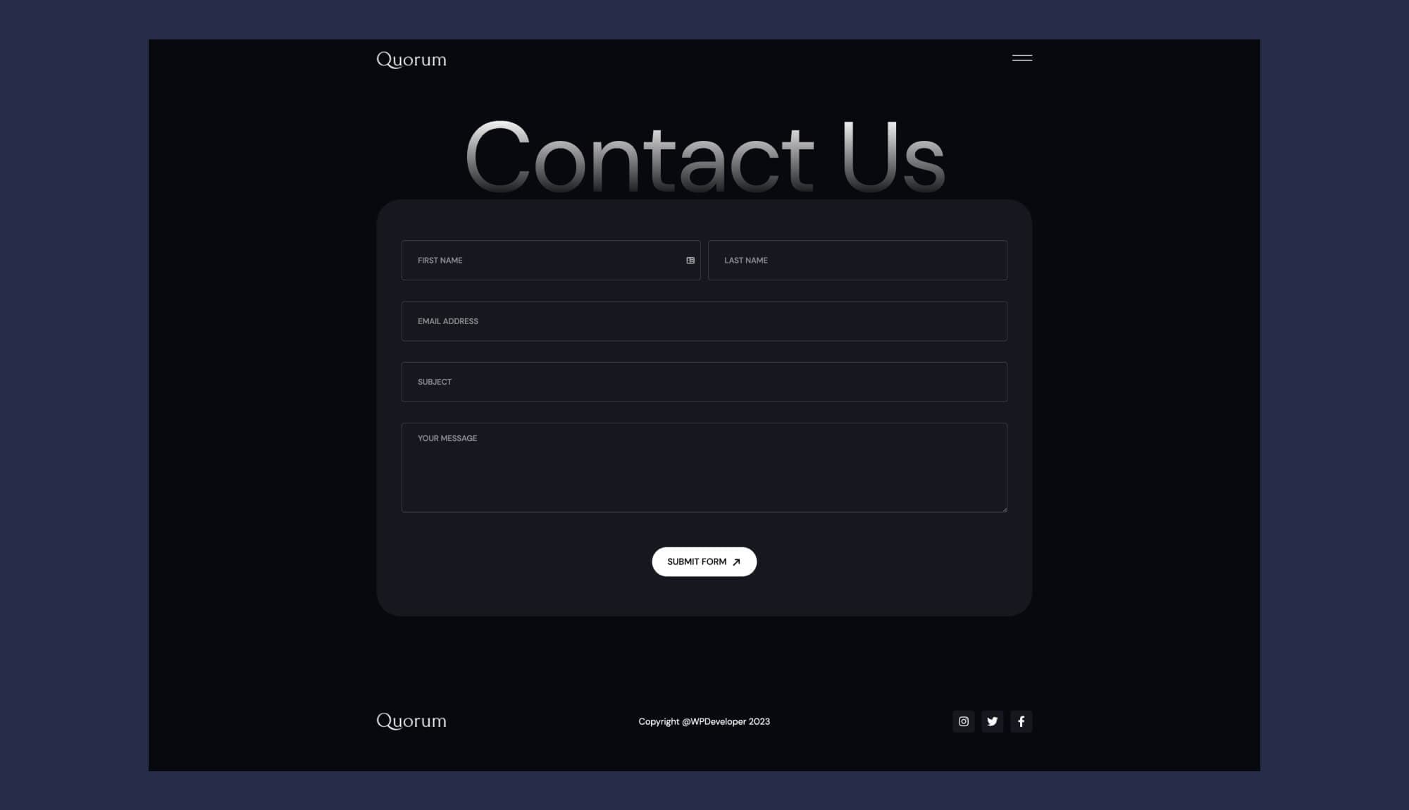 Quorum Contact Page Banner