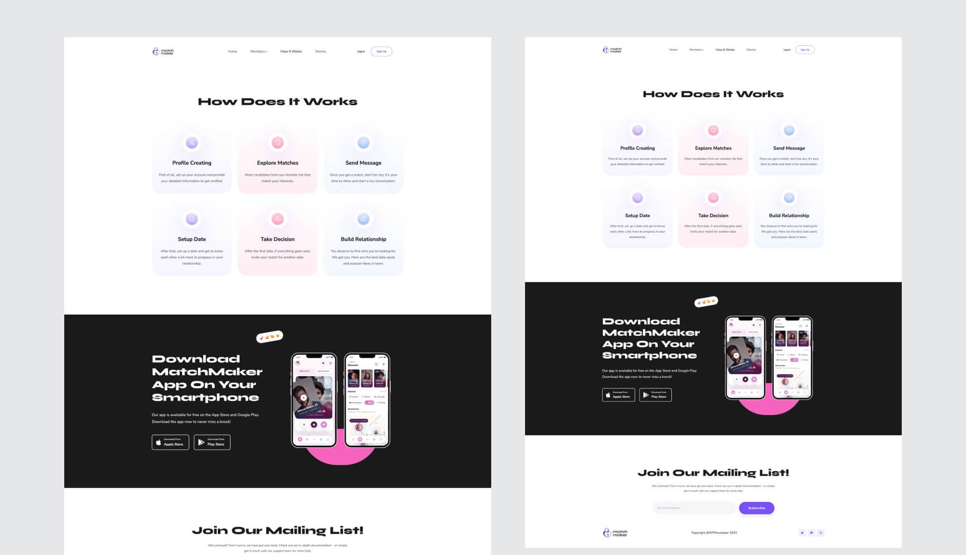 MatchMaker How It Works Page By Templately