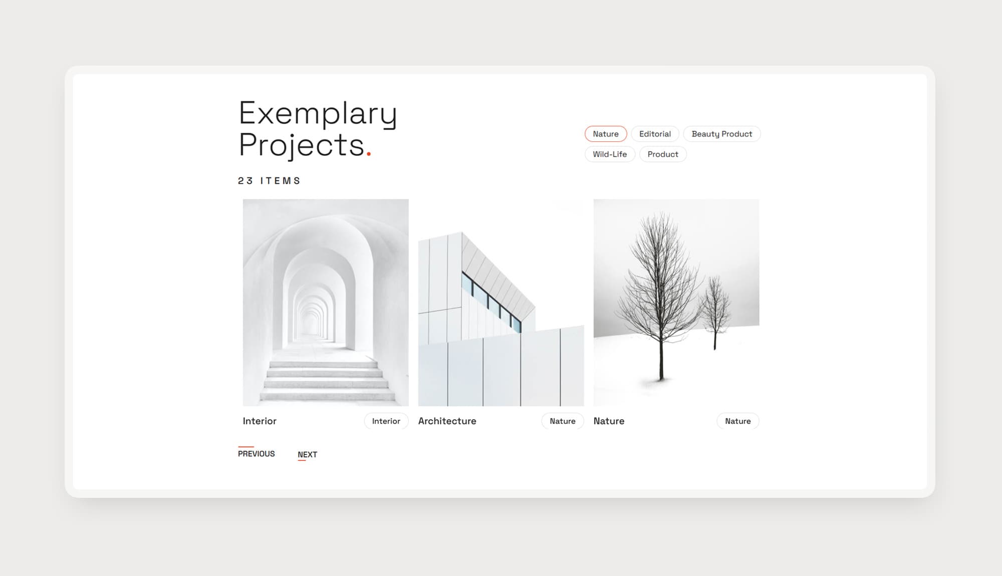 LensLy Filterable Projects Section For Gutenberg By Templately