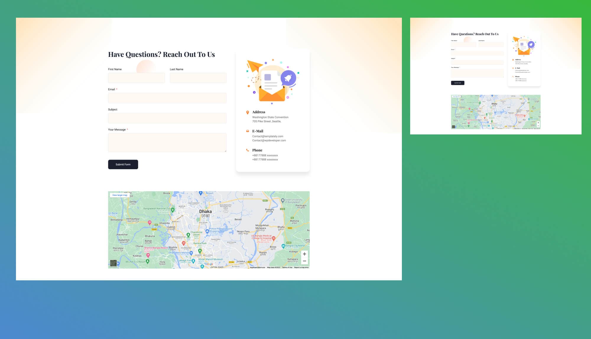 Bitesize Contact Page For Gutenberg Banner