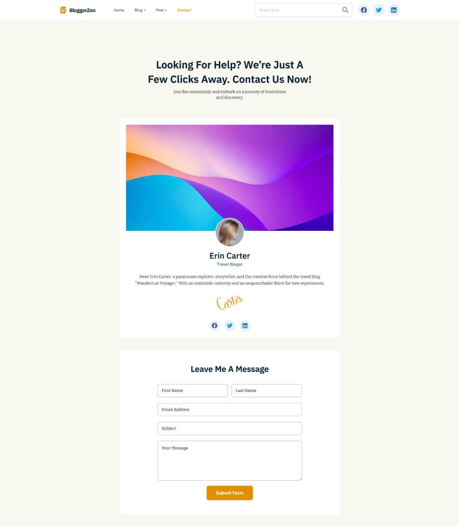 BloggerZen Author Card Section thumbnail