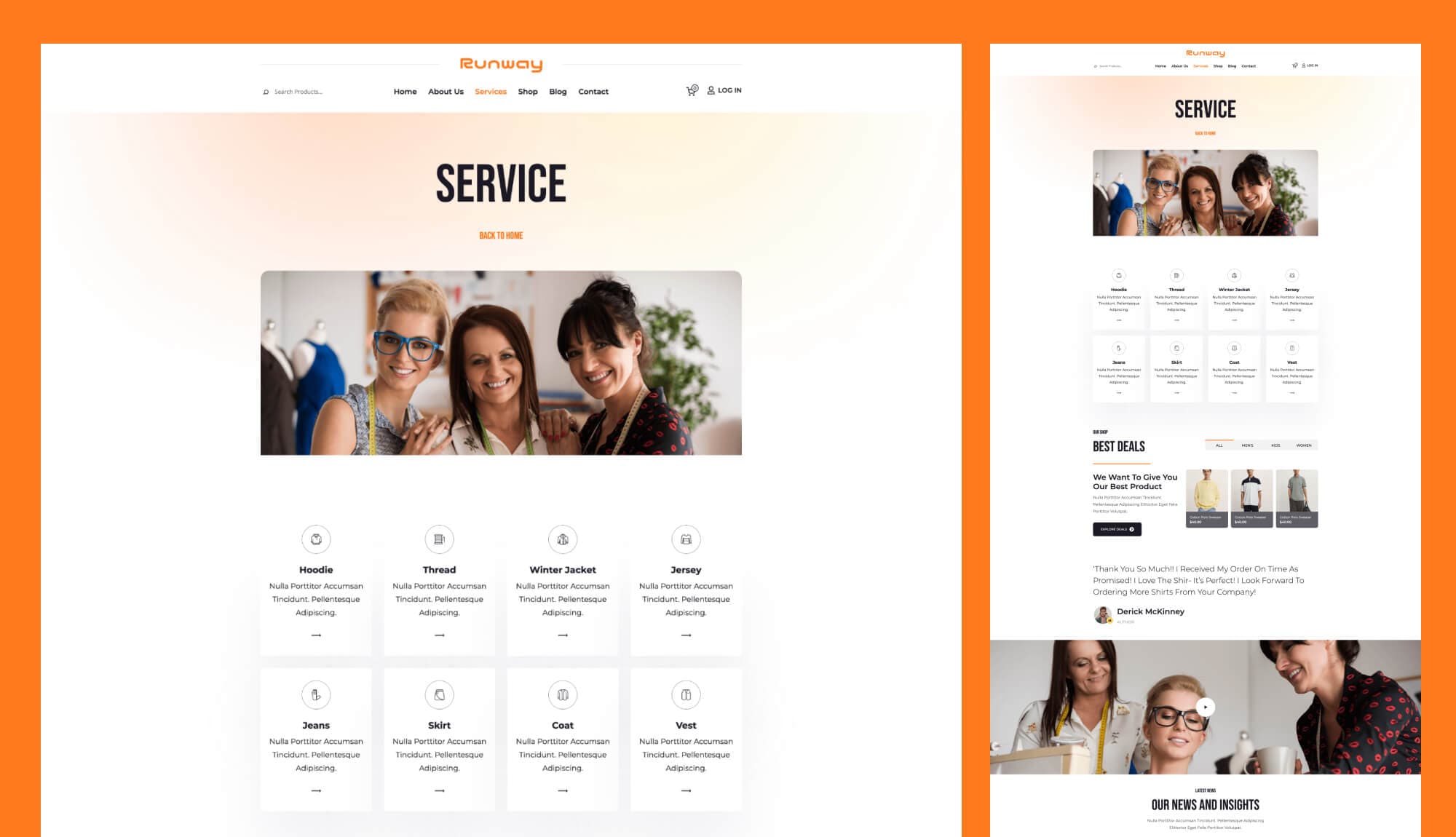 Runway Services Page For Gutenberg By Templately