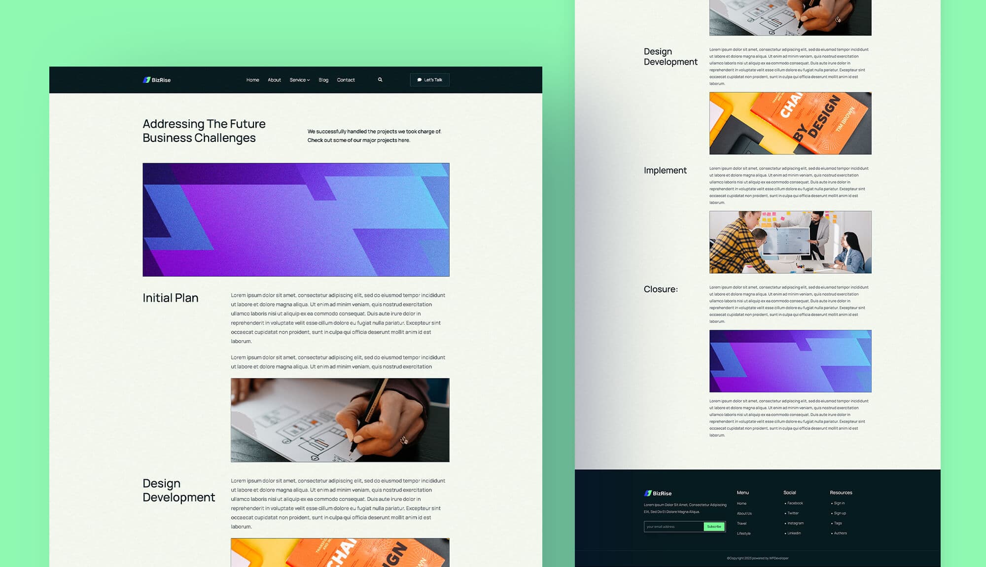 BizRise Service Details Page For Gutenberg By Templately
