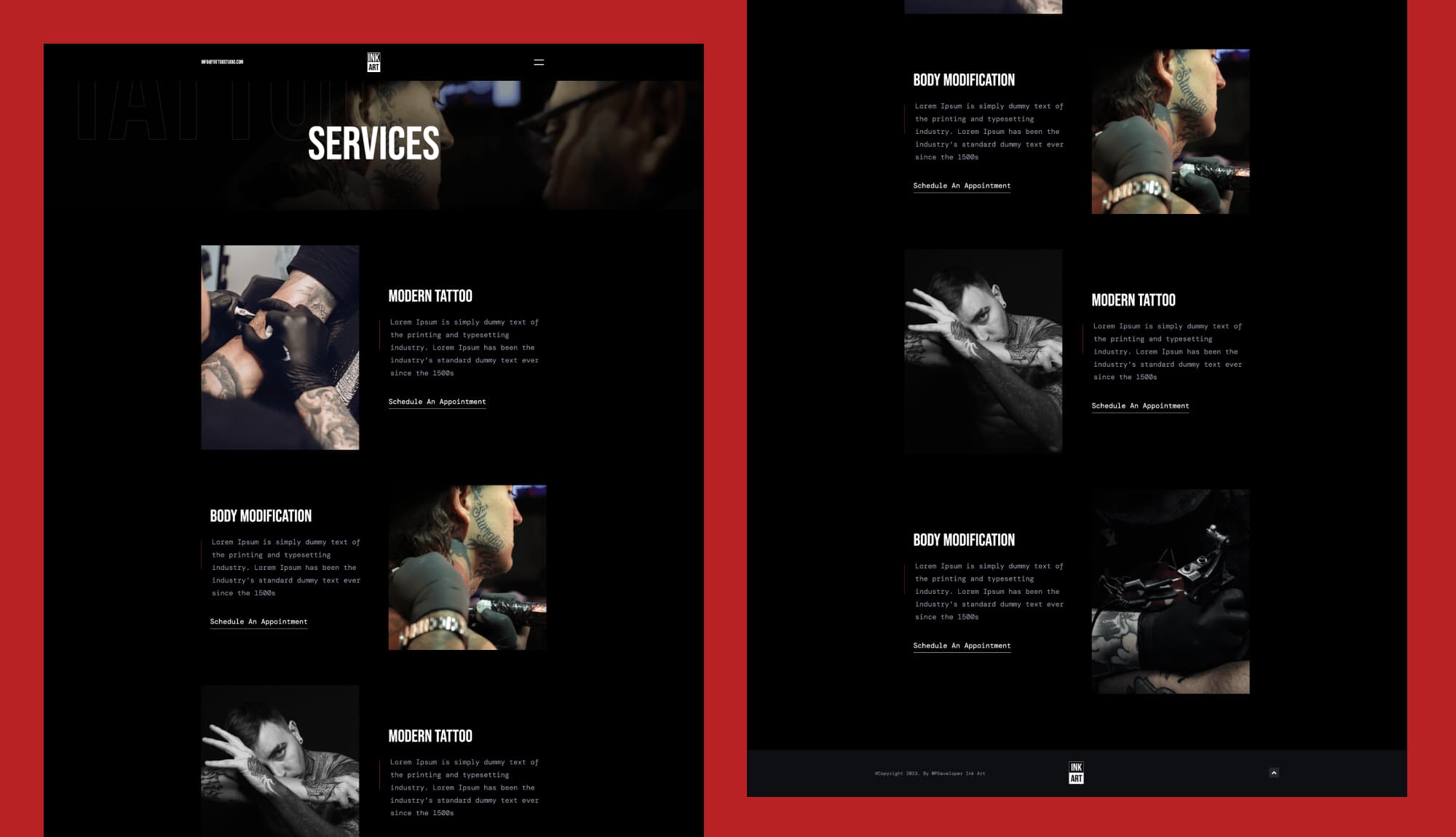 Ink Art Services Page For Gutenberg Banner