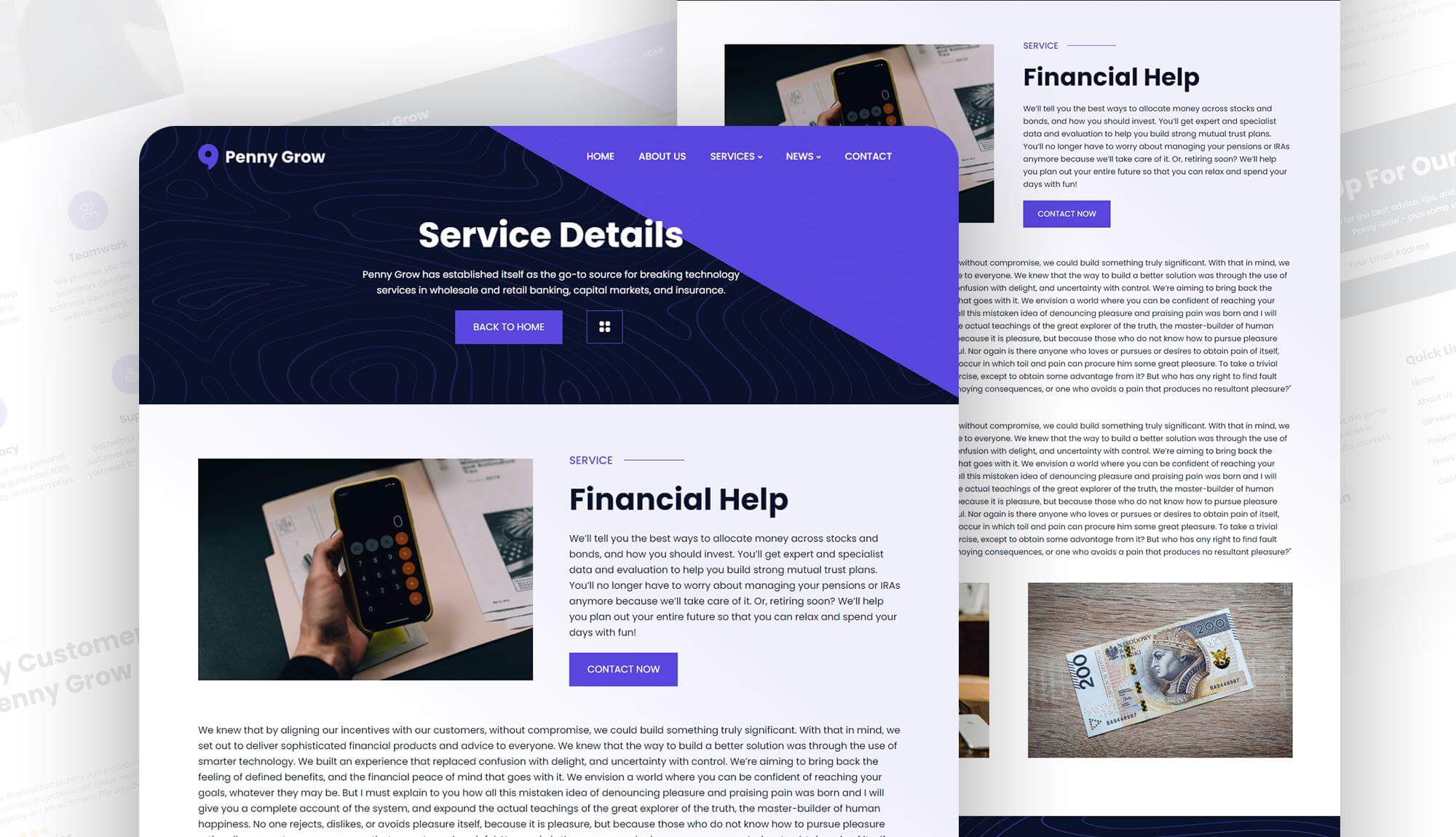 Penny Grow Service Details Page By Templately