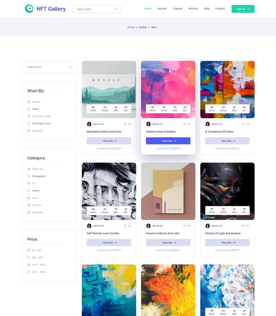NFTGallery Browse Page thumbnail