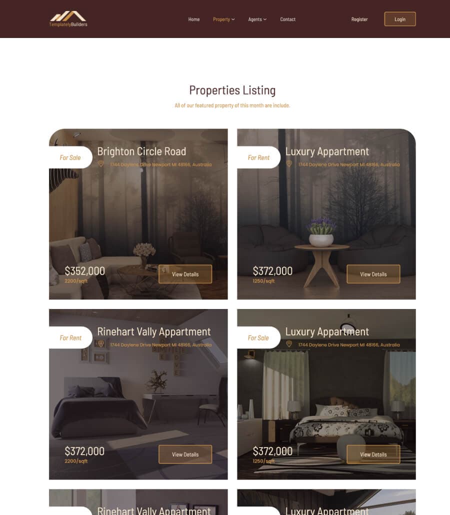 TemplatelyBuilders Property Page For Gutenberg thumbnail