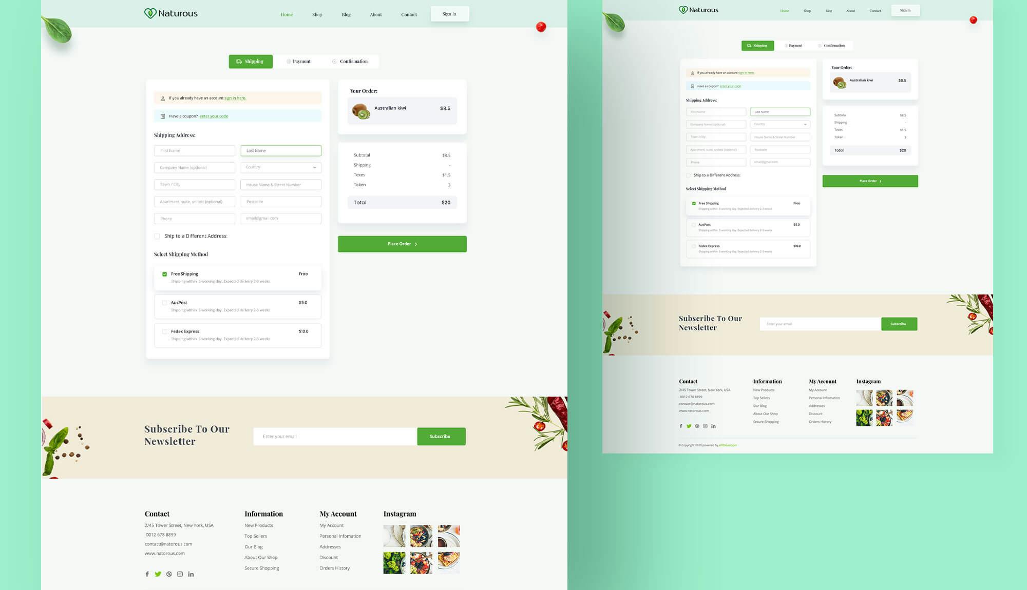 Naturous Checkout Page Banner