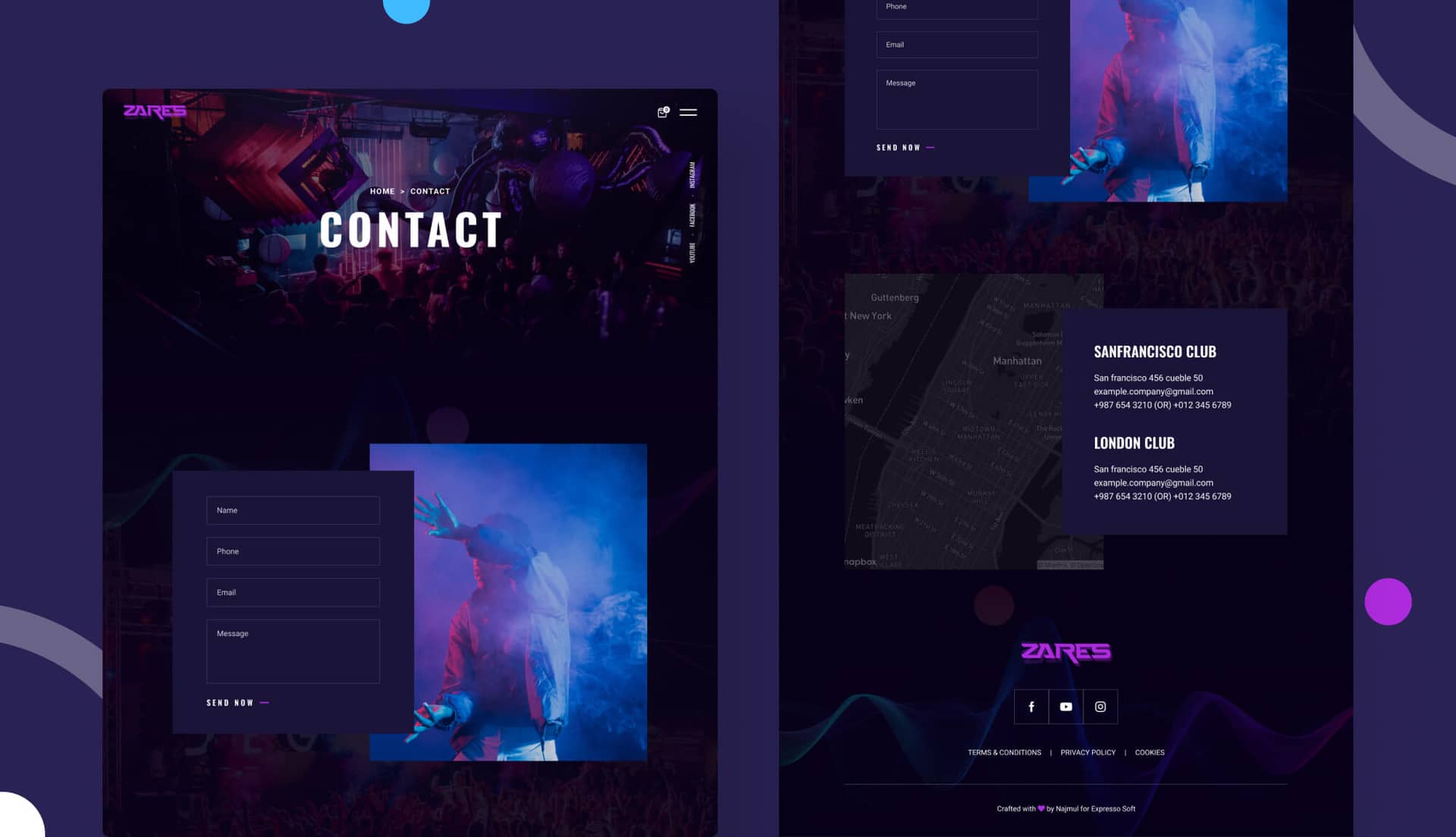Zares Contact Page By Templately