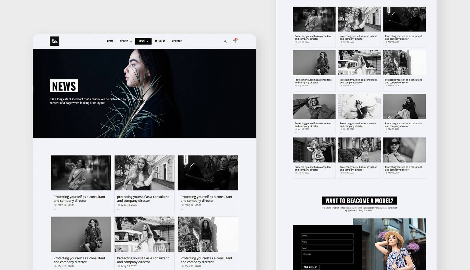 Fashion and Modeling News Page Banner