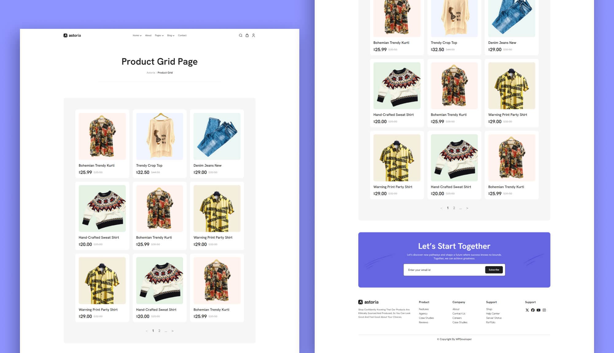 Astoria Product Grid Page for Gutenberg Banner