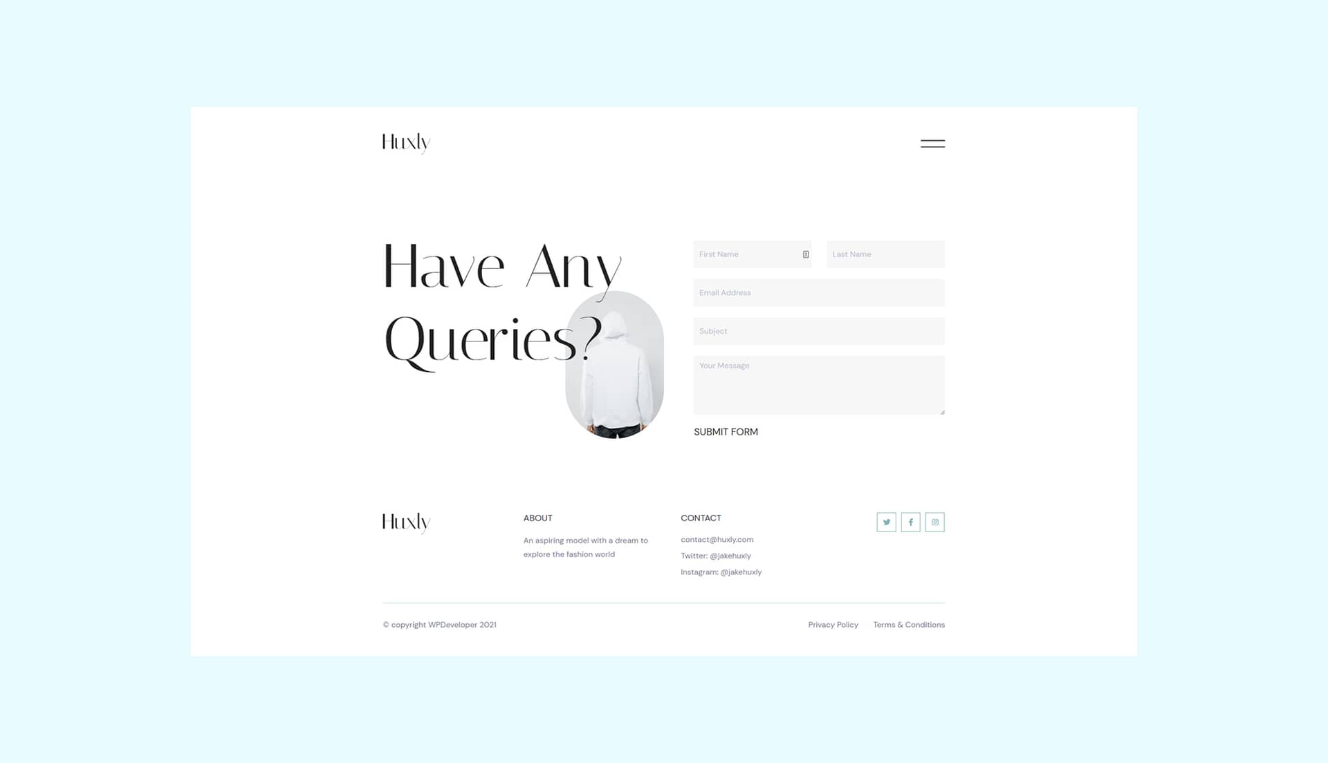 Huxly Contact Page By Templately