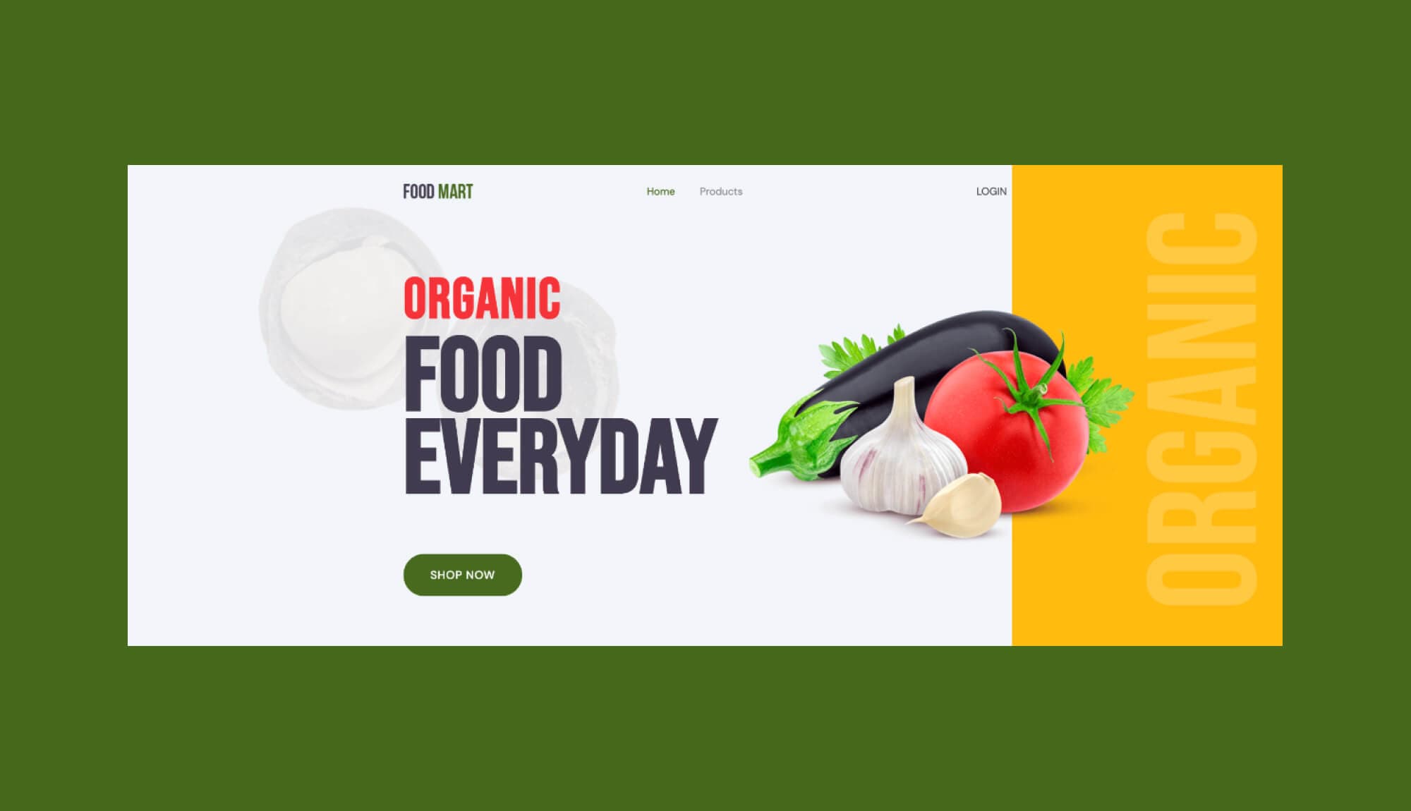 Food Mart Hero Section For Gutenberg Banner