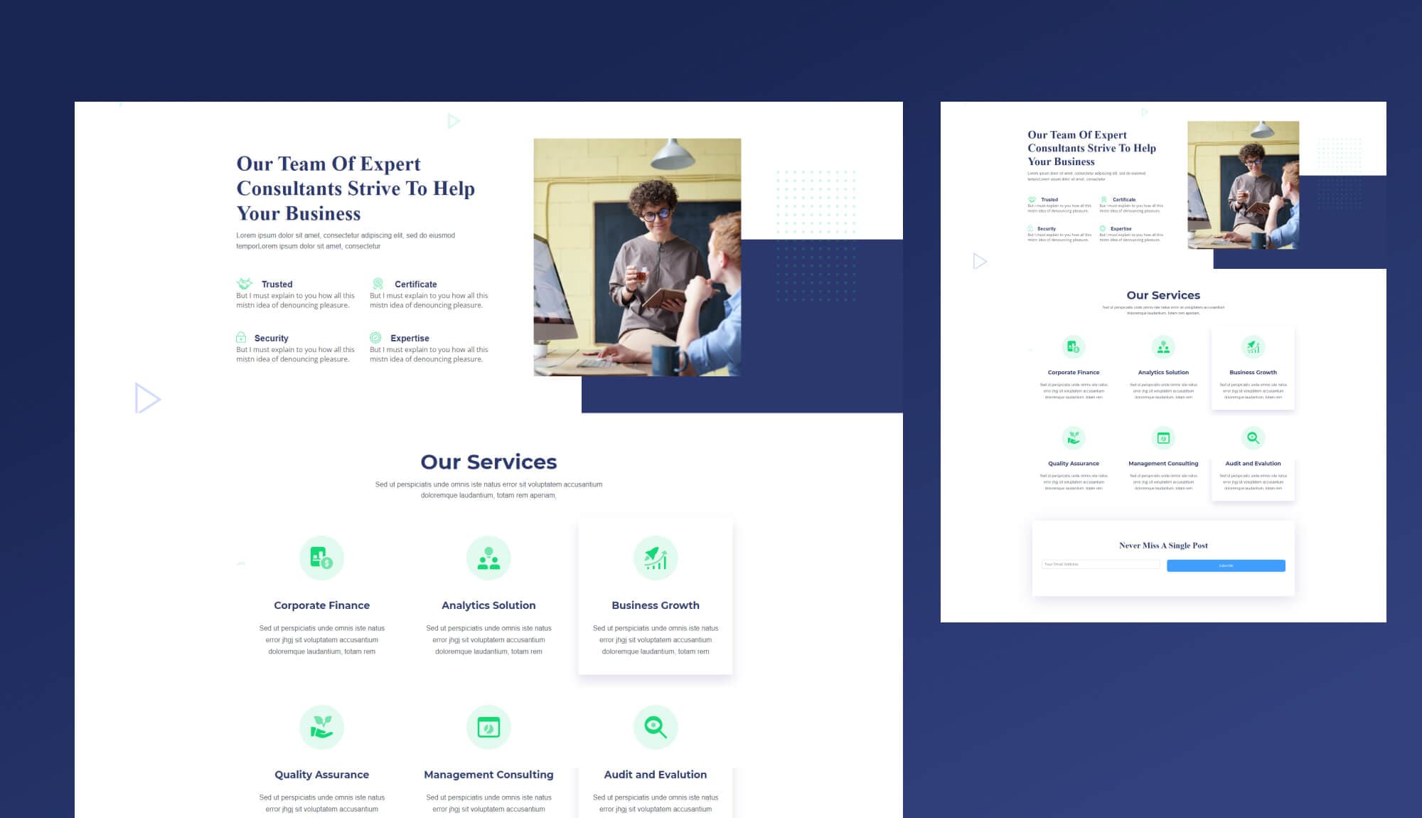 BusinessCube Services Page For Gutenberg By Templately