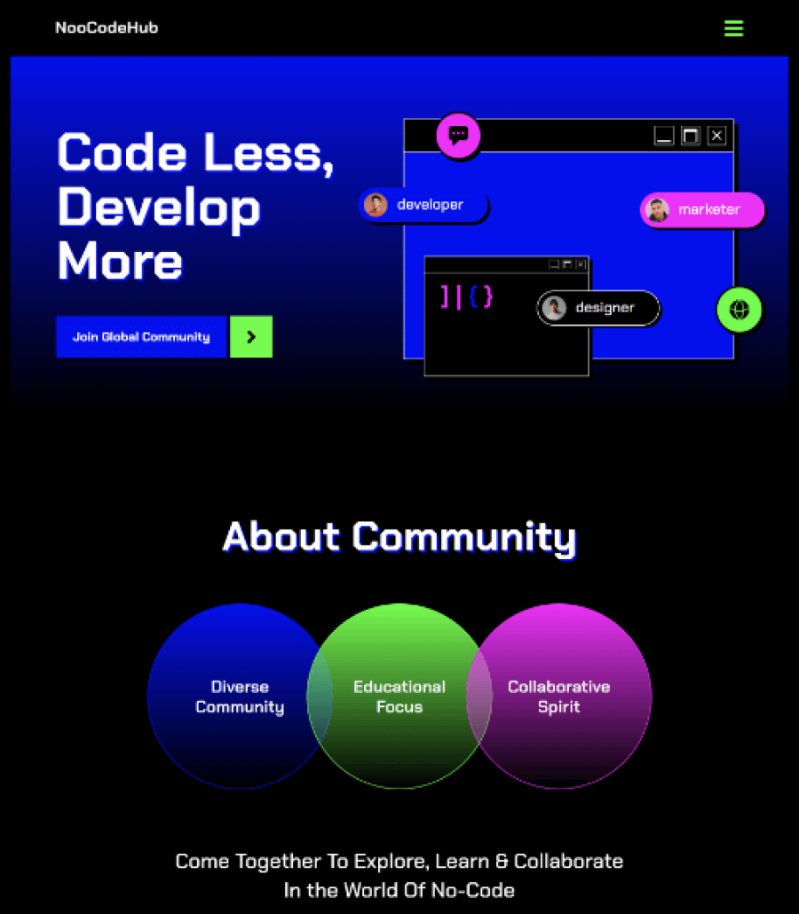 NooCodeHub Home Page thumbnail