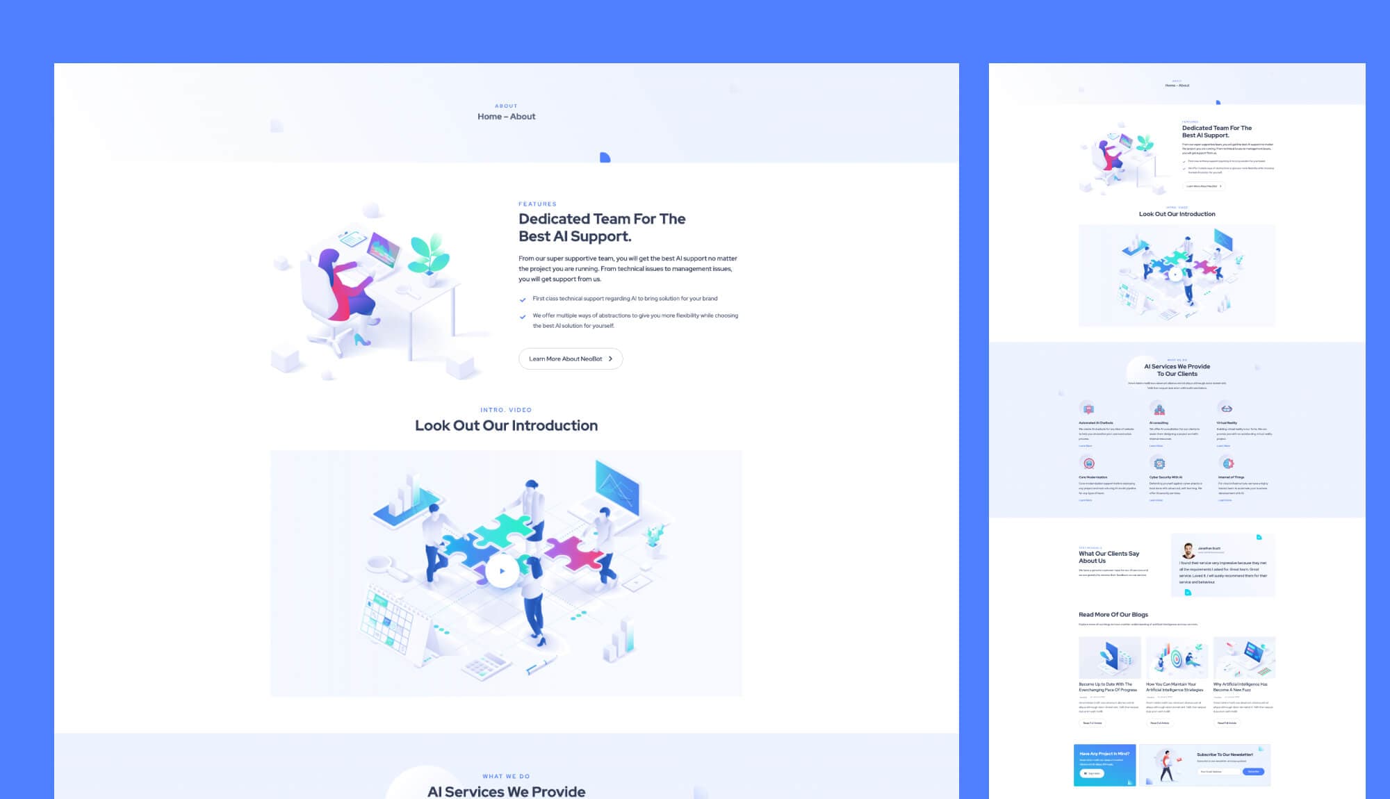 NeoBot About Page For Gutenberg Banner