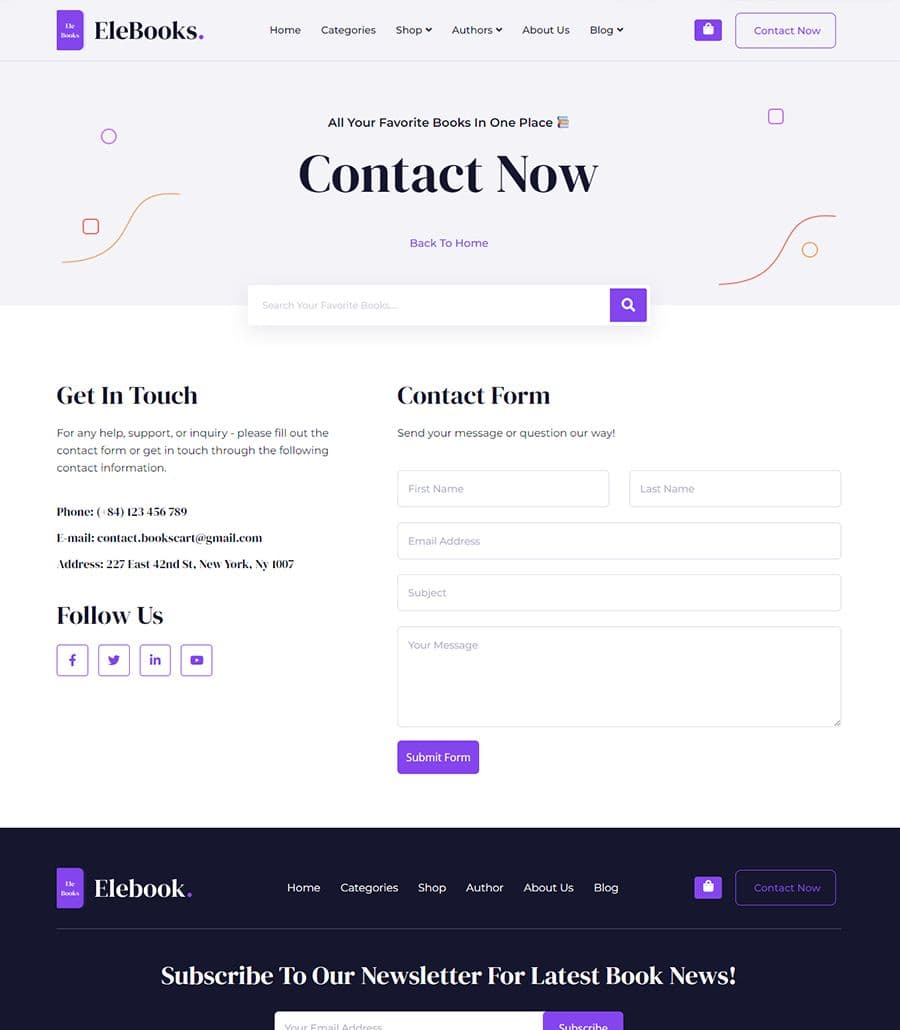 EleBook Contact Page thumbnail