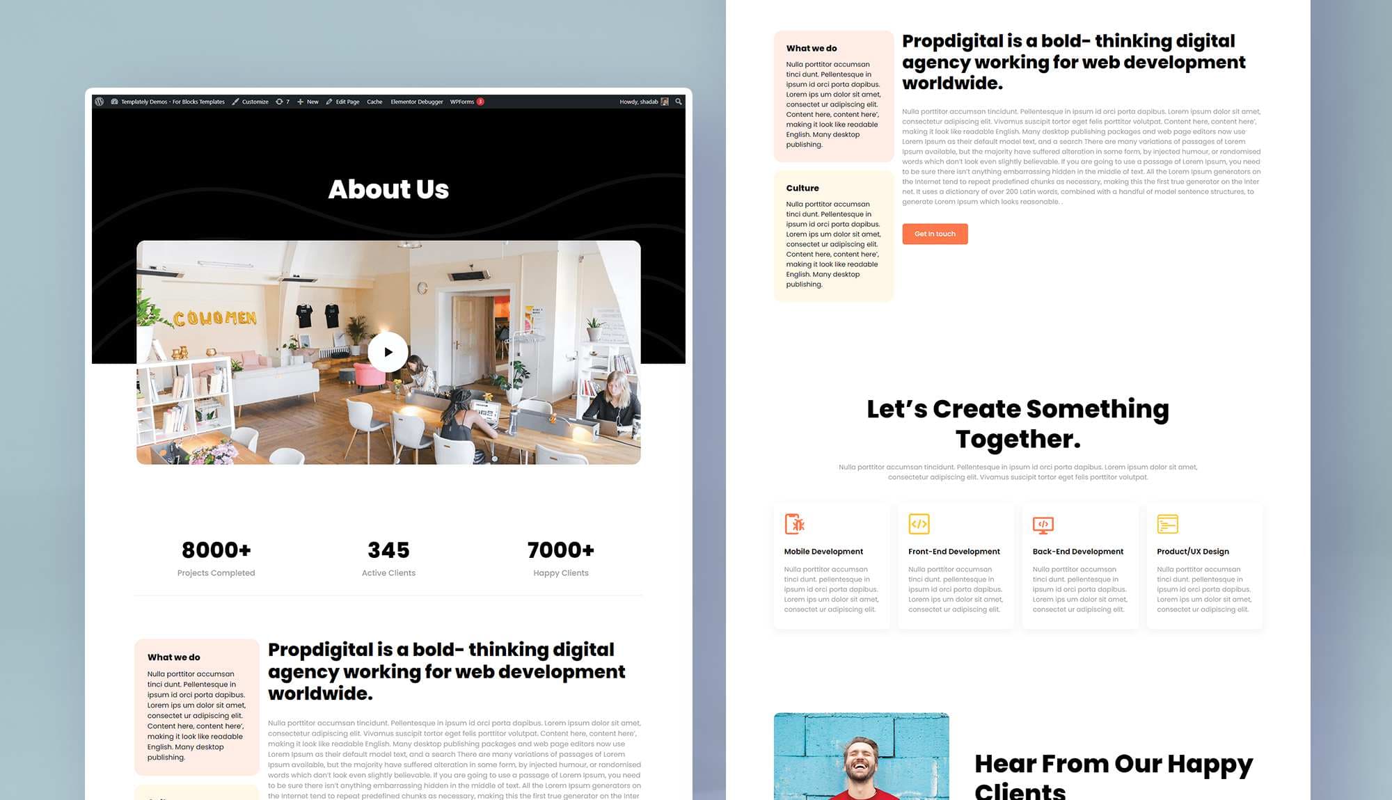 PropDigital About Page For Gutenberg Banner
