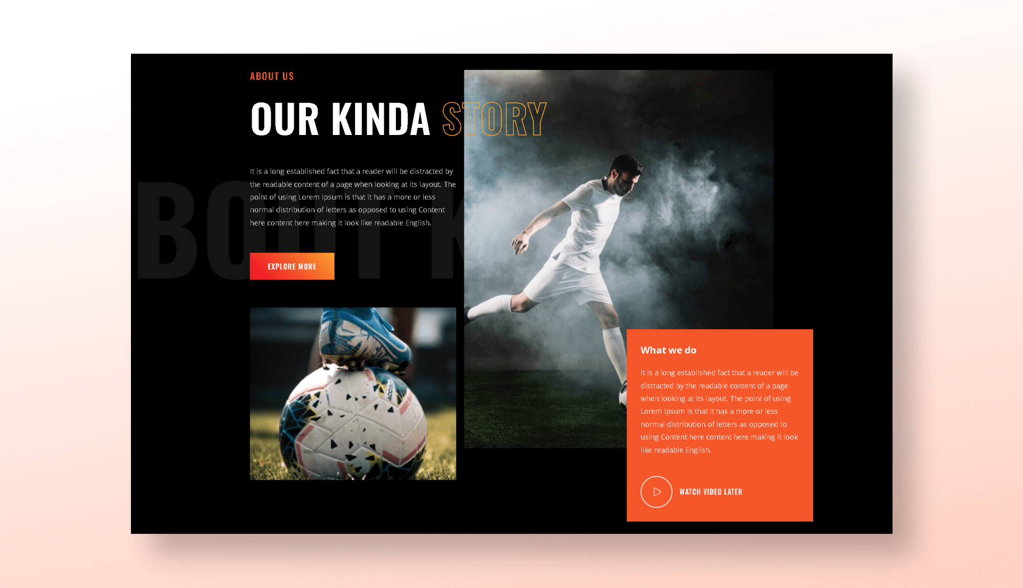 Kickstar About Section For Gutenberg Banner