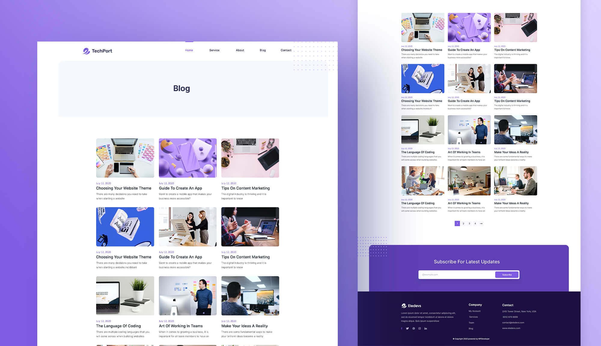 TechPort Blog Page By Templately
