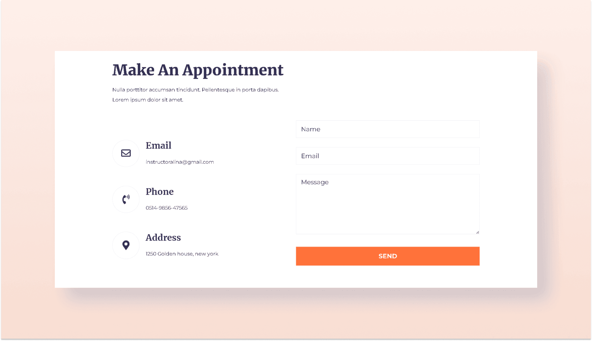 Do Yoga Contact Section For Gutenberg Banner
