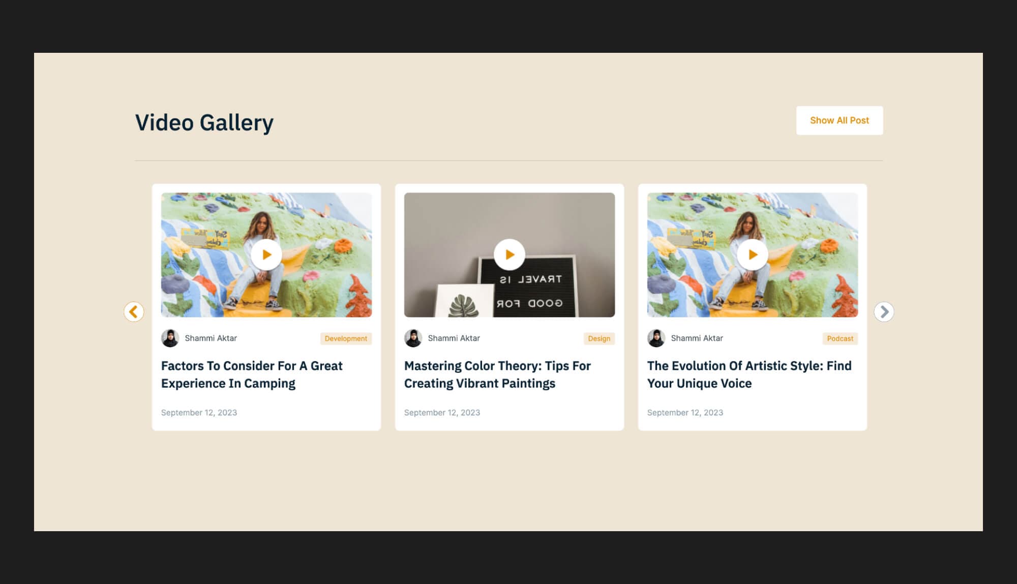 BloggerZen Post Slider Section For Gutenberg Banner