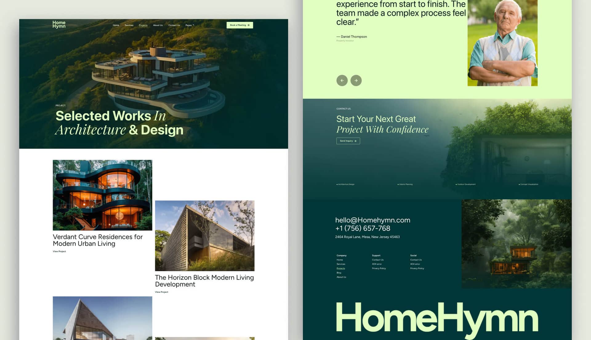 HomeHymn Projects Page By Templately