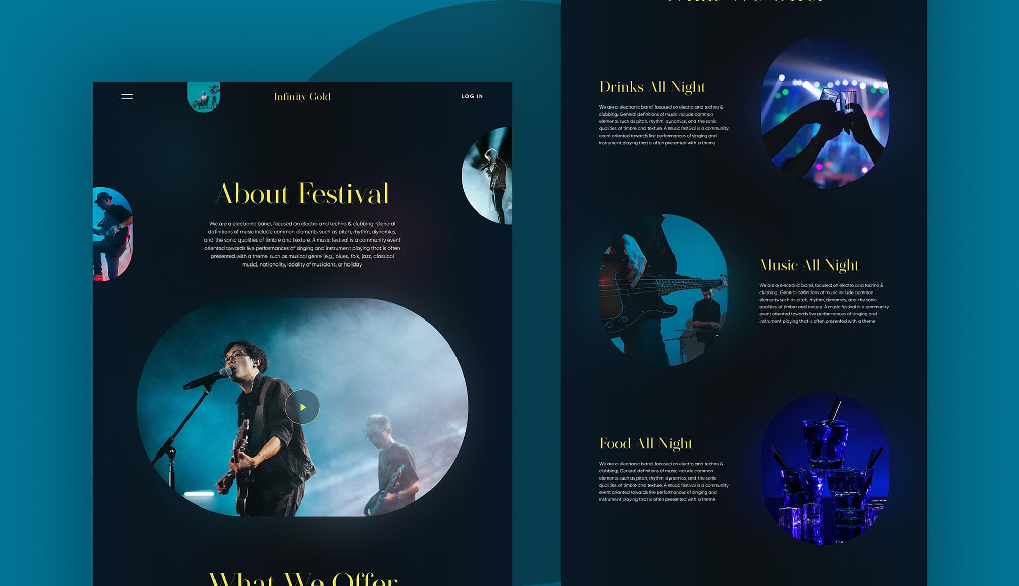 Infinity Gold About Page Banner