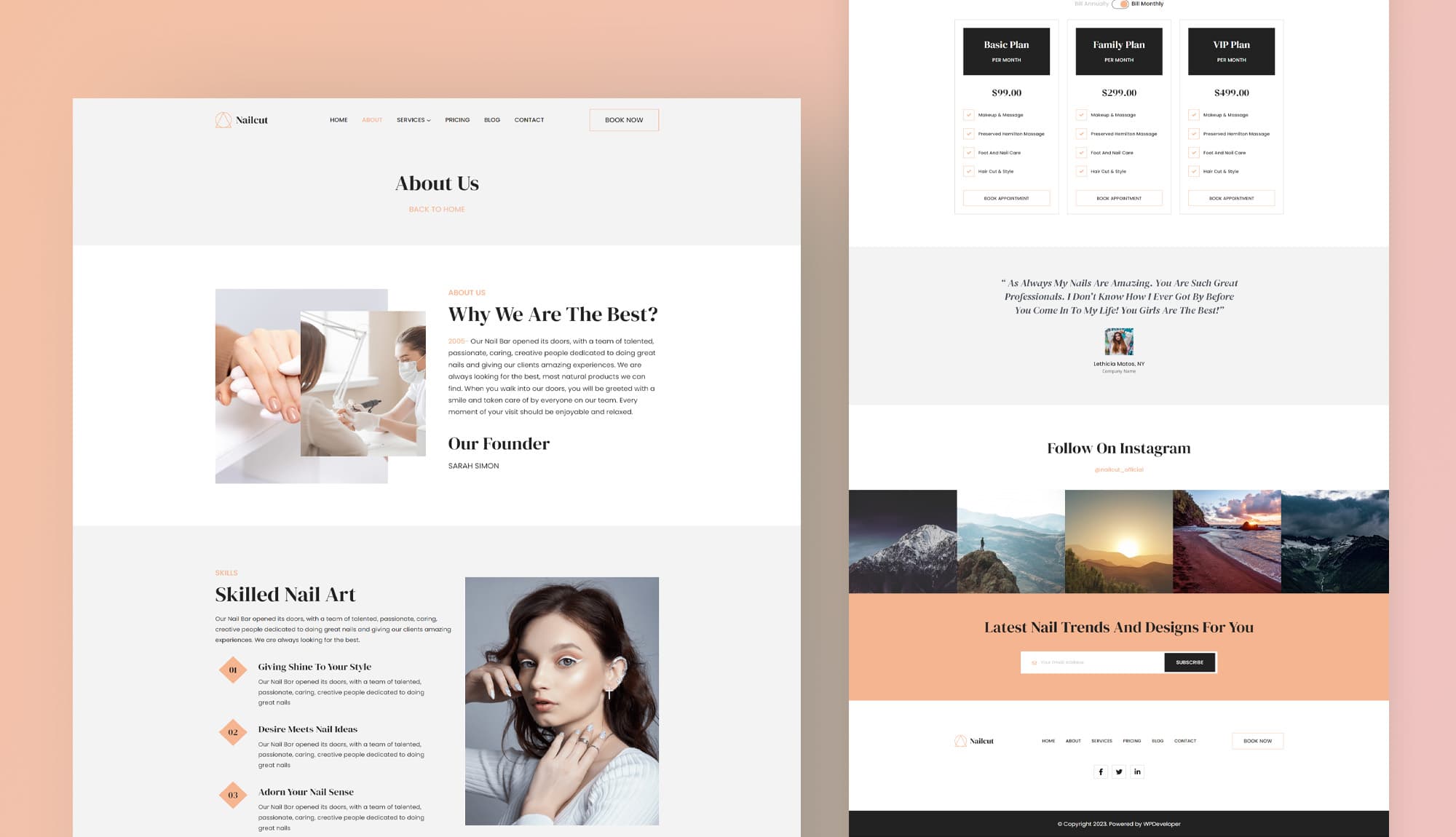 Nail Atelier About Us Page For Gutenberg By Templately