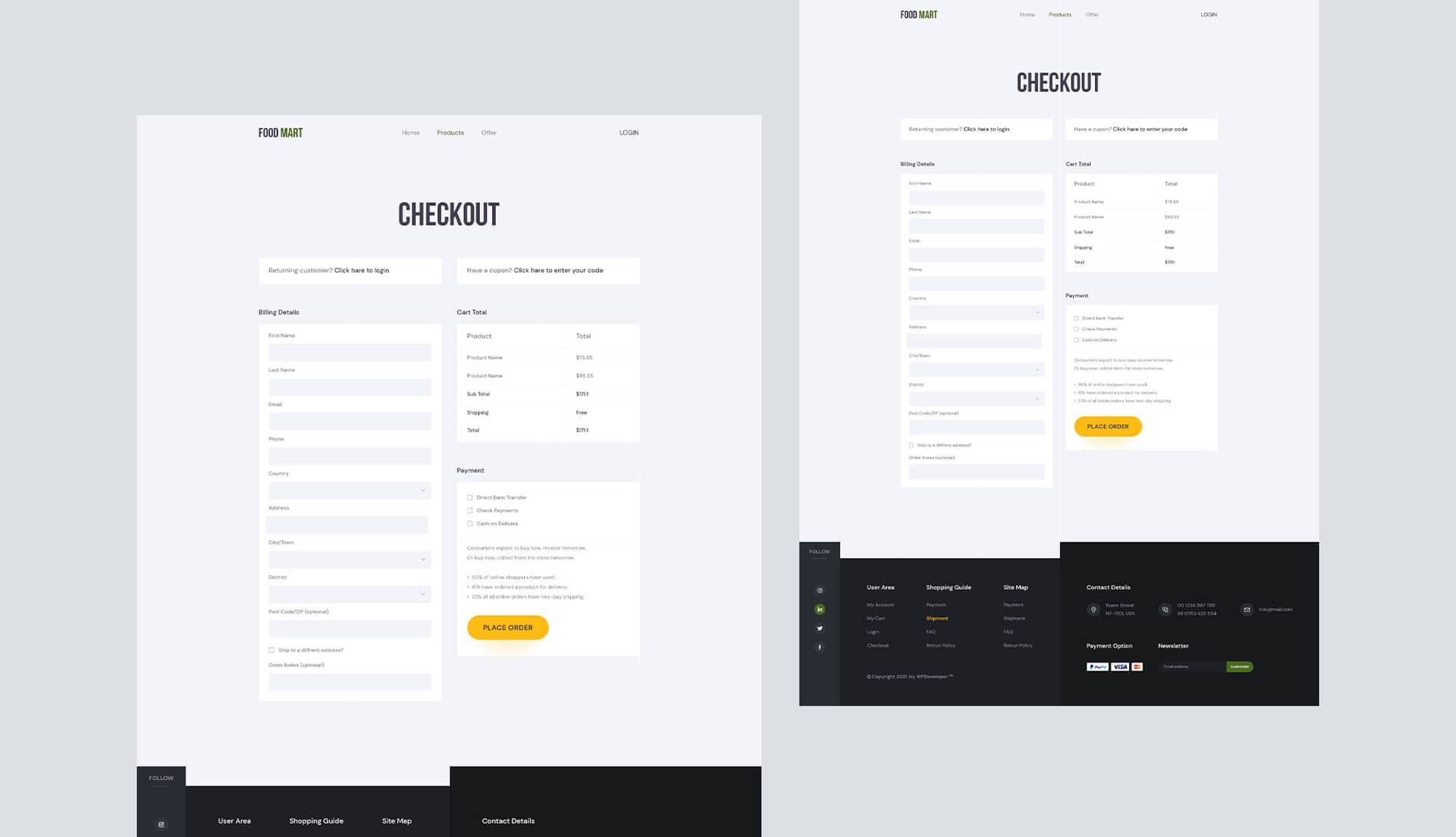 Food Mart Checkout Page By Templately