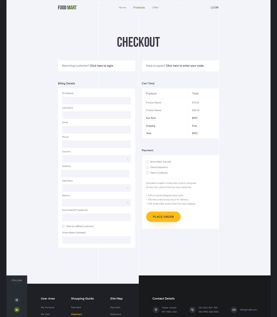 Food Mart Checkout Page thumbnail