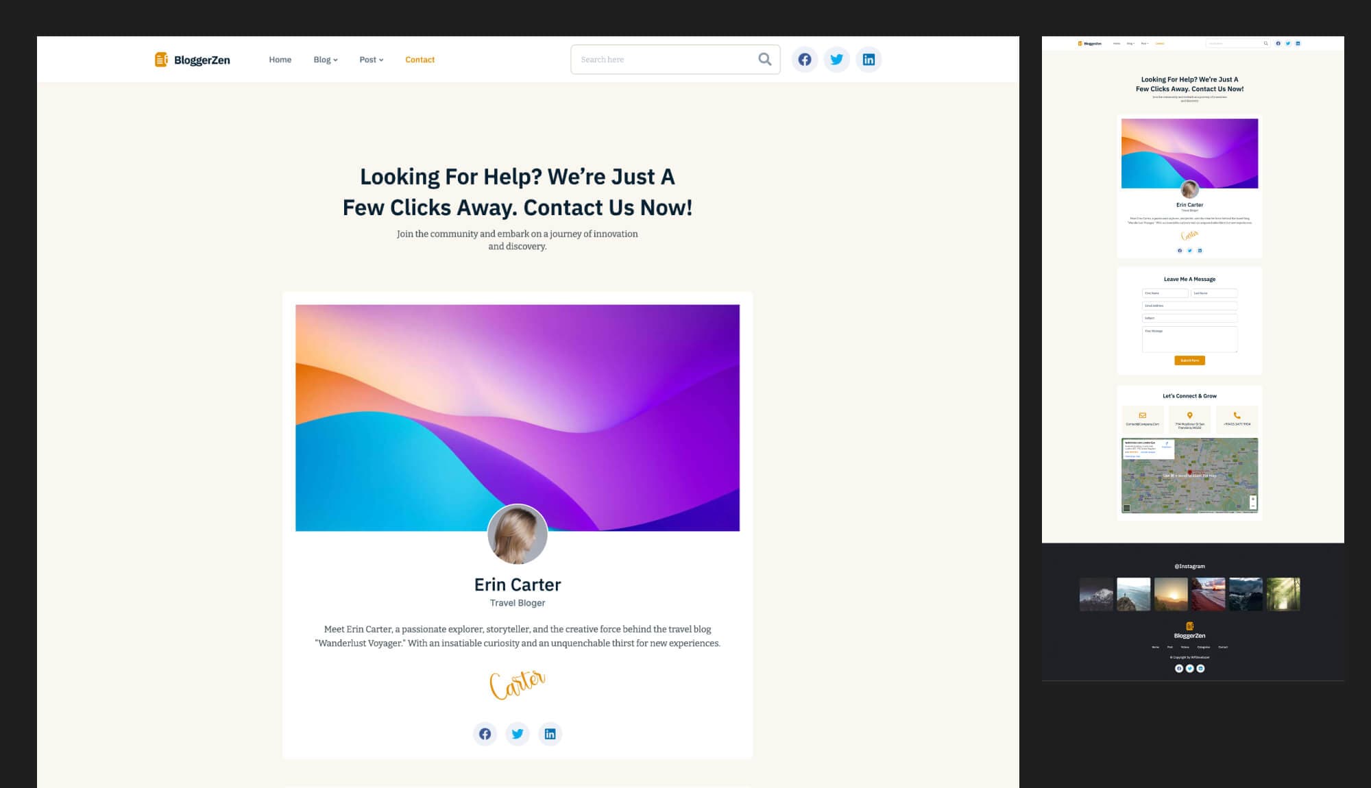 BloggerZen Contact Page For Gutenberg By Templately