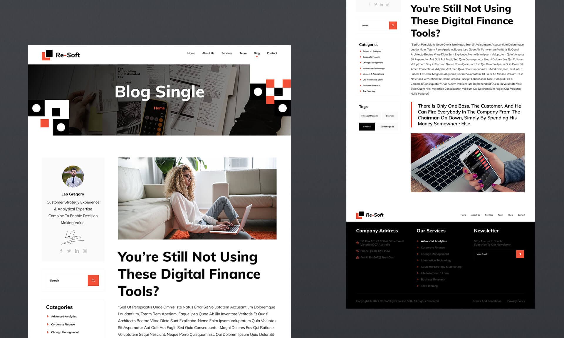 Re-Soft Single Post Page Banner