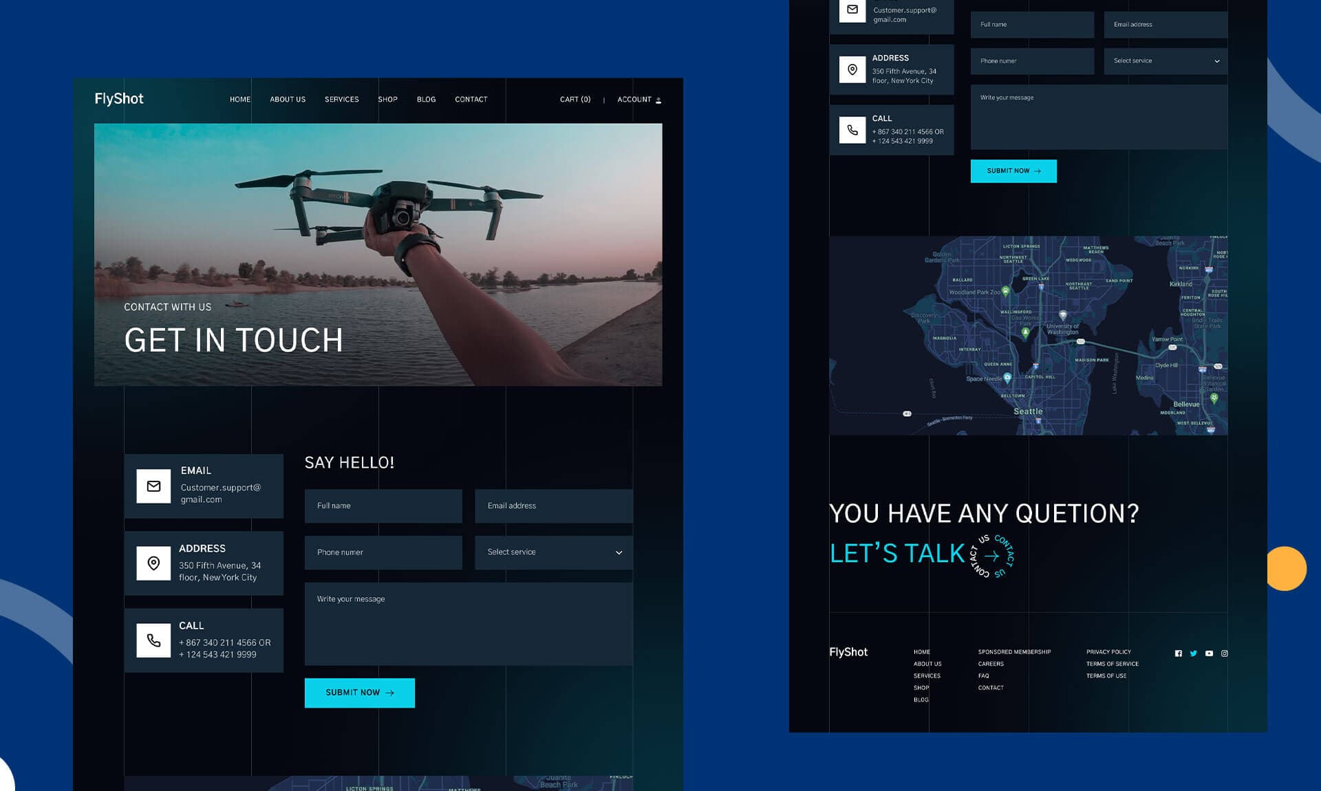 FlyShot Contact Page Banner