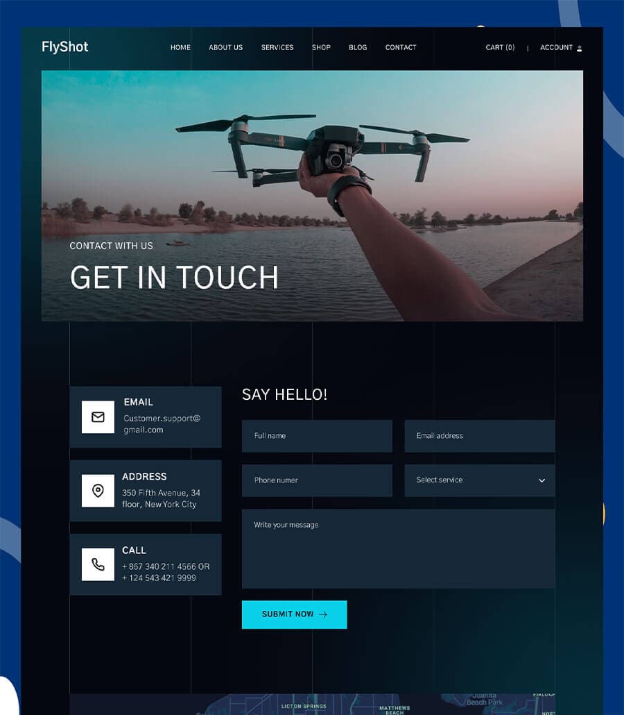 FlyShot Contact Page thumbnail