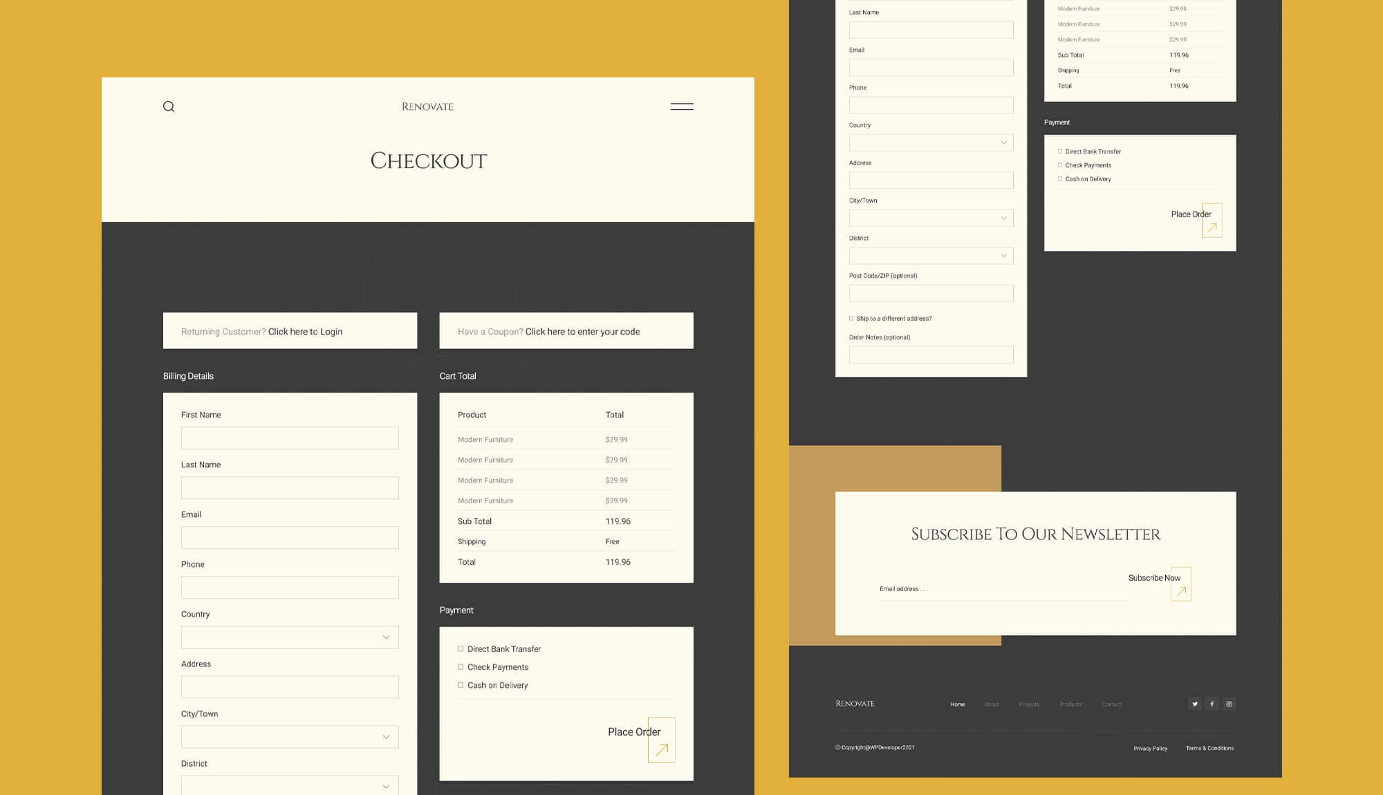 Renovate Checkout Page Banner