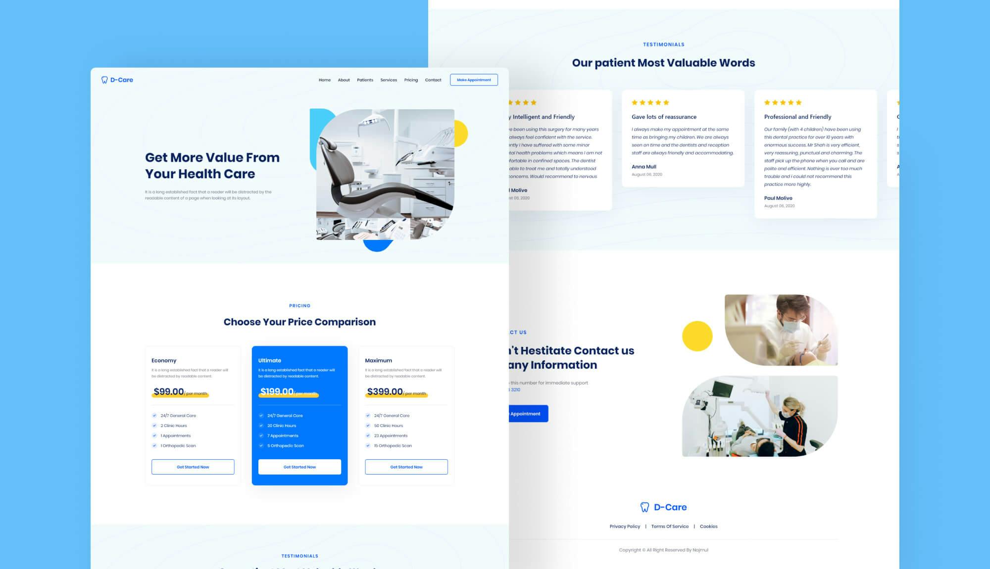 D-Care Pricing Page Banner