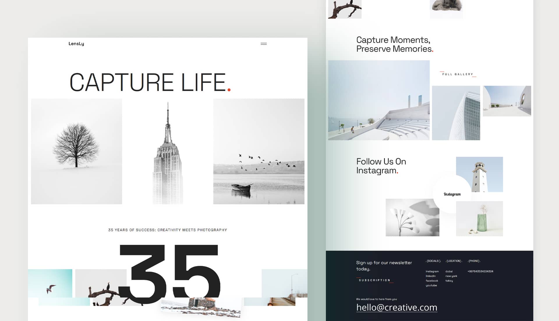 LensLy Home Page By Templately