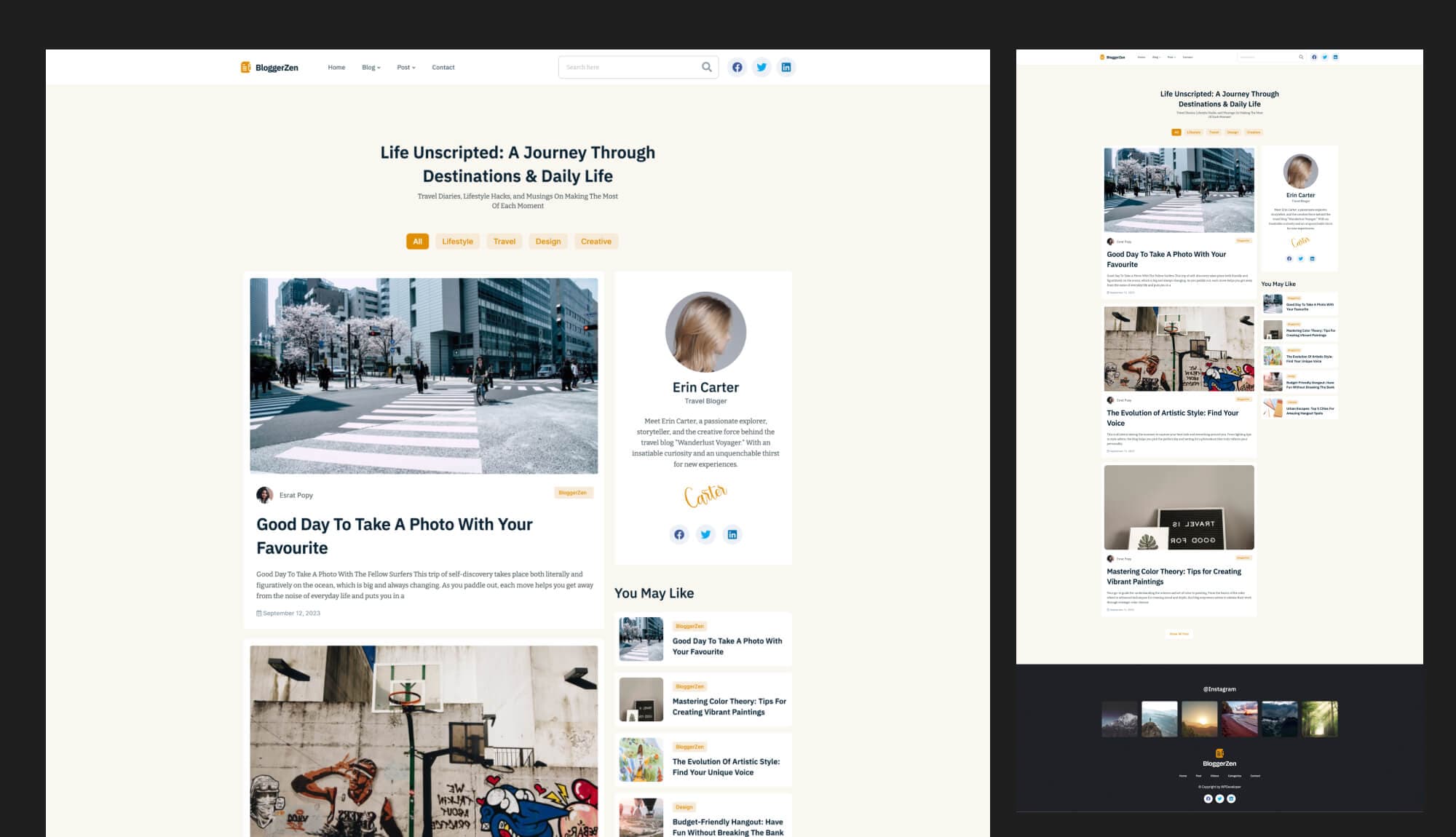 BloggerZen Blog Page With Sidebar Banner
