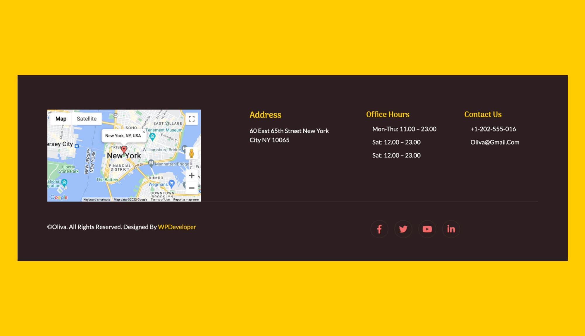 Oliva Footer Section For Gutenberg Banner